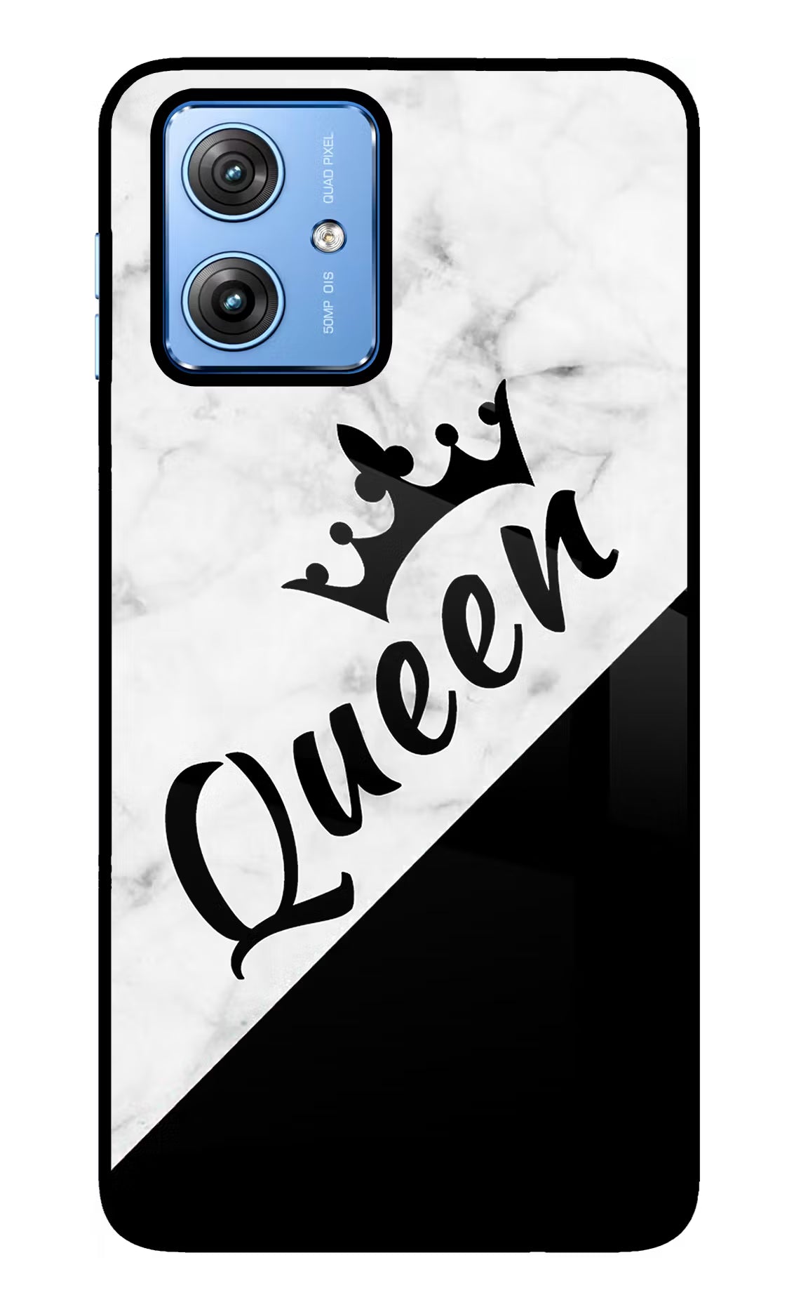 Queen Moto G64 5G Glass Case Back Cover by Casekaro