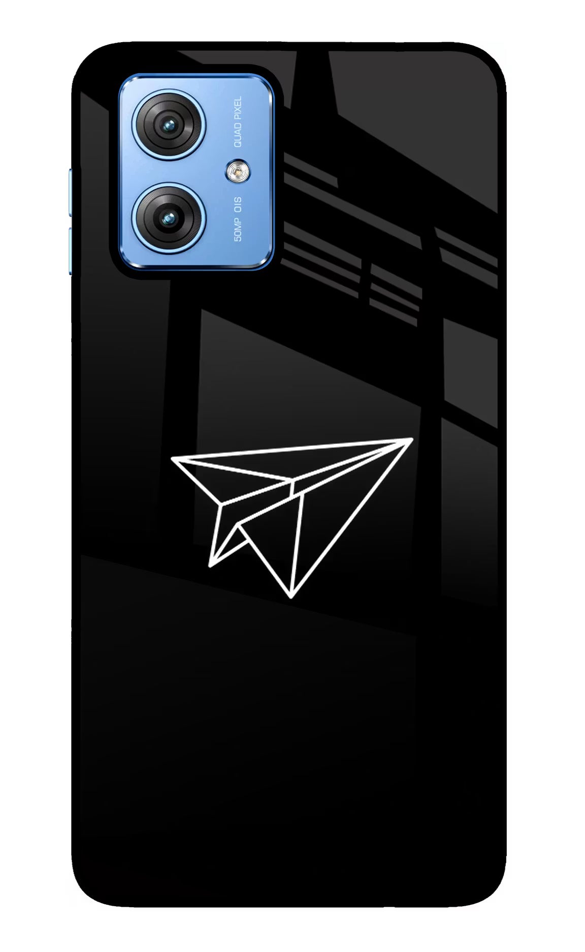 Paper Plane White Moto G64 5G Glass Case Back Cover by Casekaro