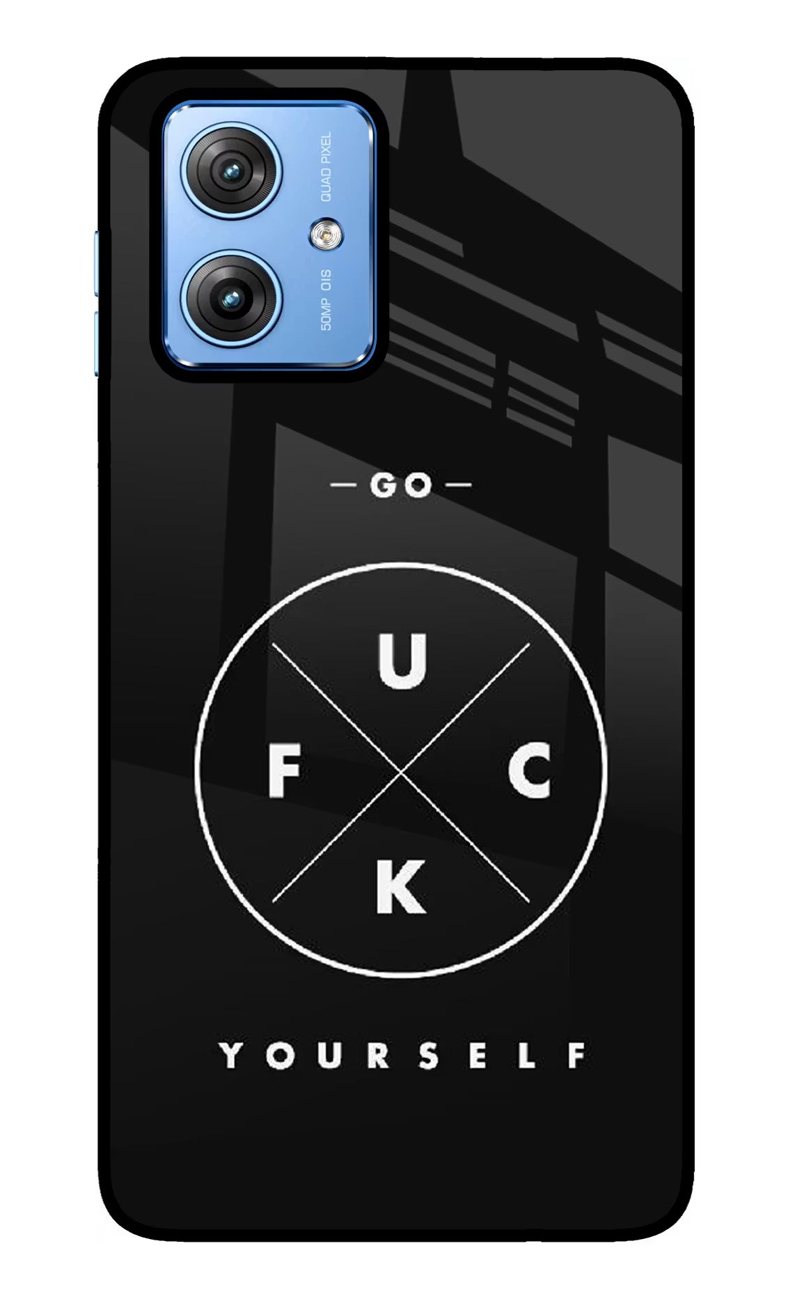 Go Fuck Yourself Moto G64 5G Glass Case Back Cover by Casekaro