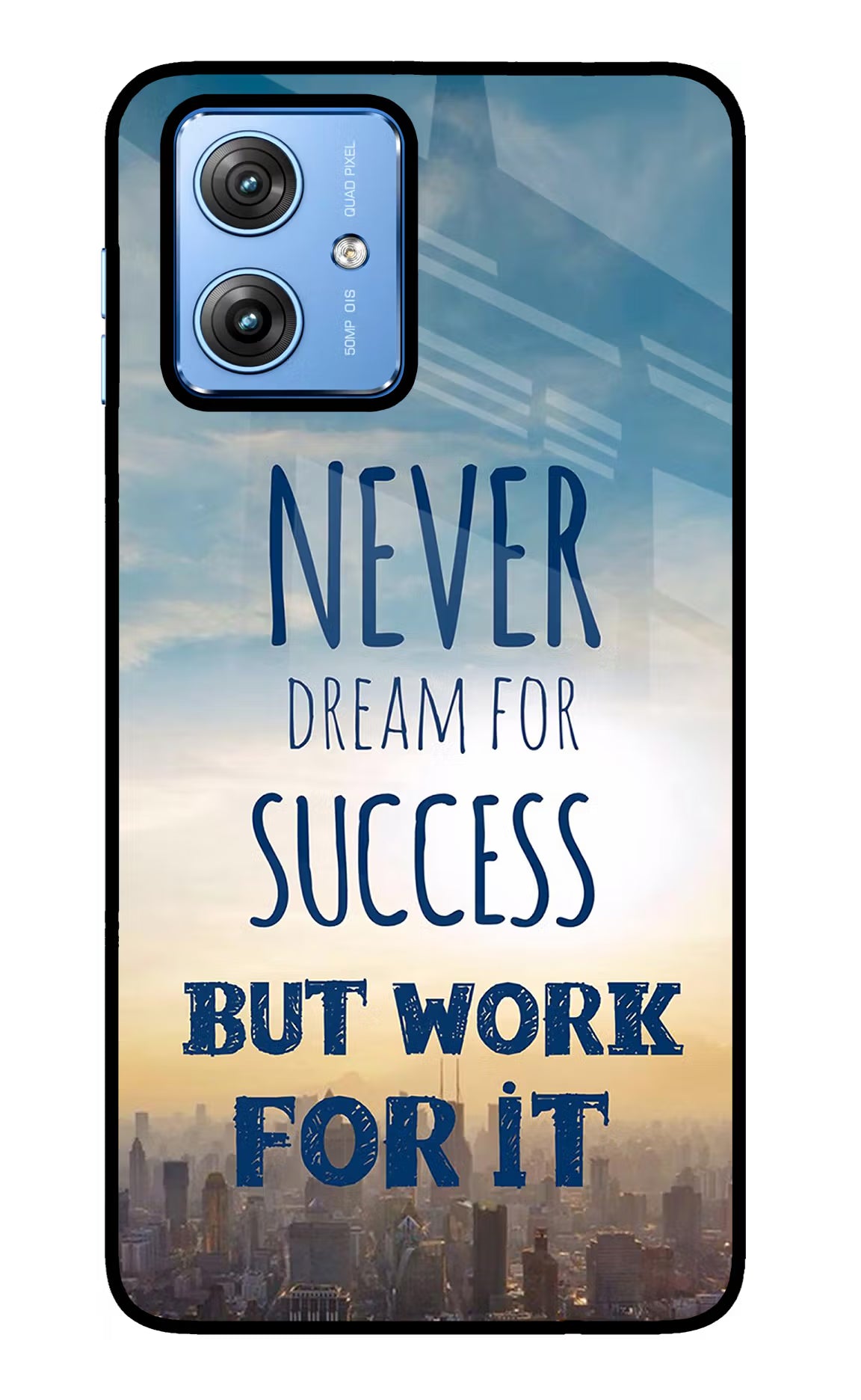 Never Dream For Success But Work For It Moto G64 5G Glass Case Back Cover by Casekaro