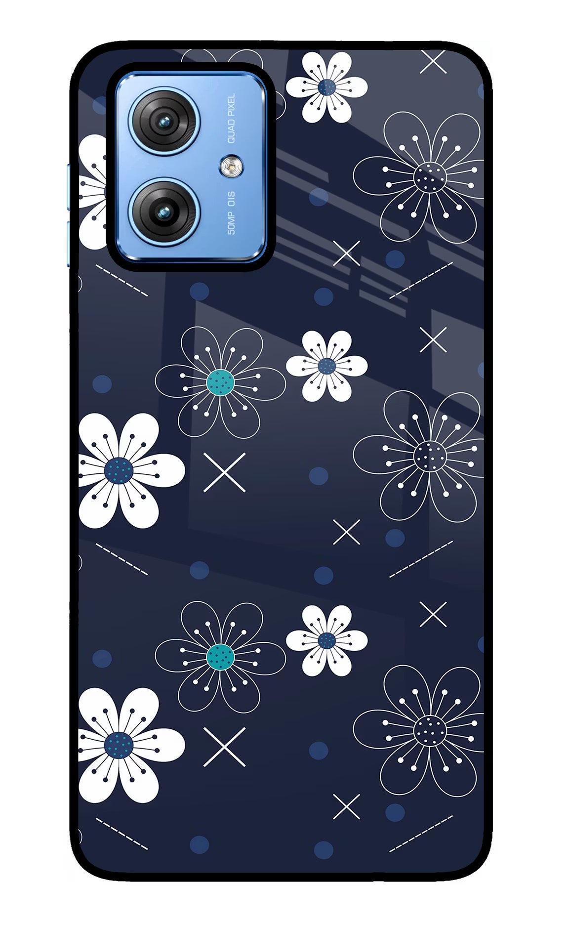 Flowers Moto G64 5G Glass Case Back Cover by Casekaro