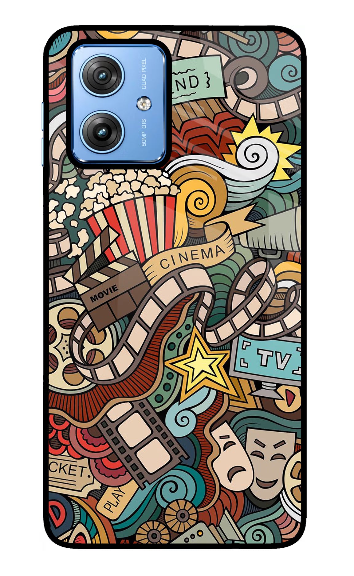 Cinema Abstract Moto G64 5G Glass Case Back Cover by Casekaro