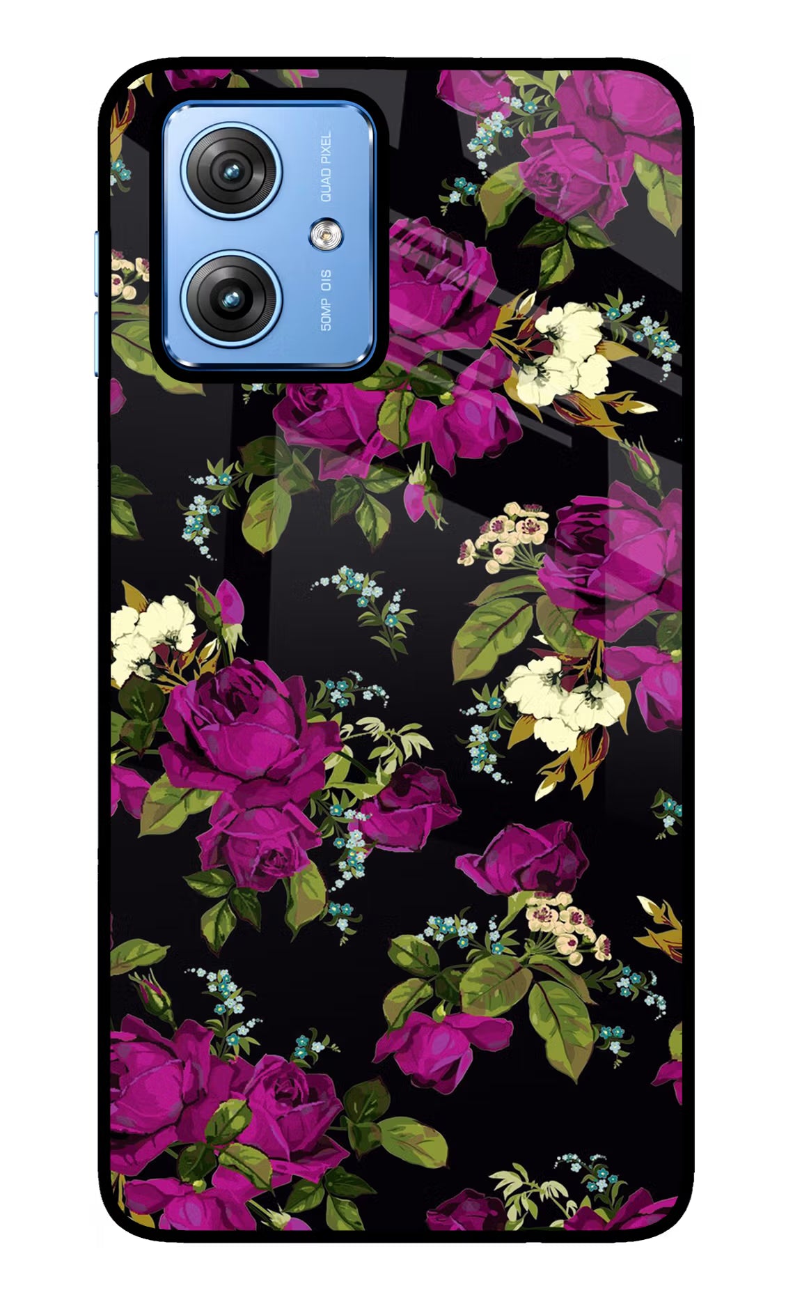 Flowers Moto G64 5G Glass Case Back Cover by Casekaro
