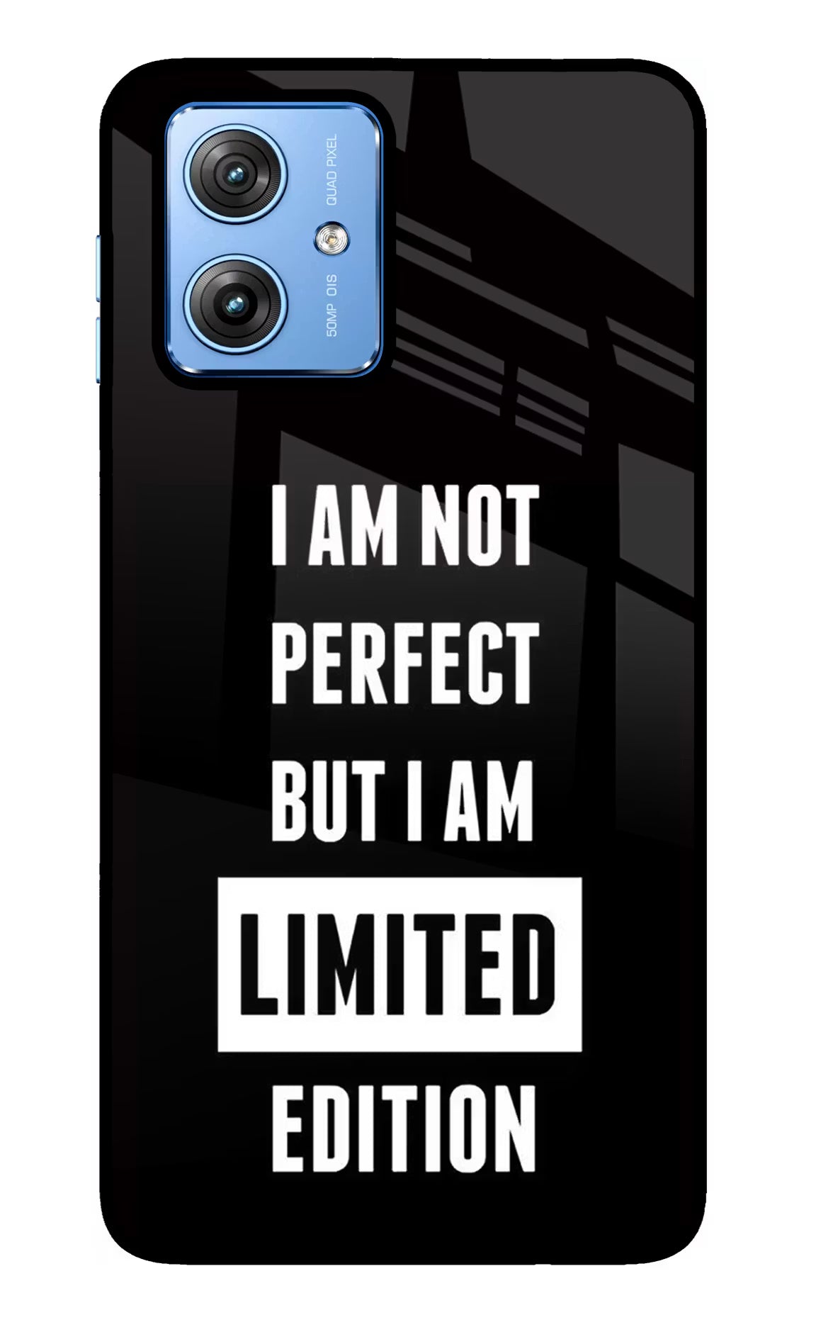 I Am Not Perfect But I Am Limited Edition Moto G64 5G Glass Case Back Cover by Casekaro