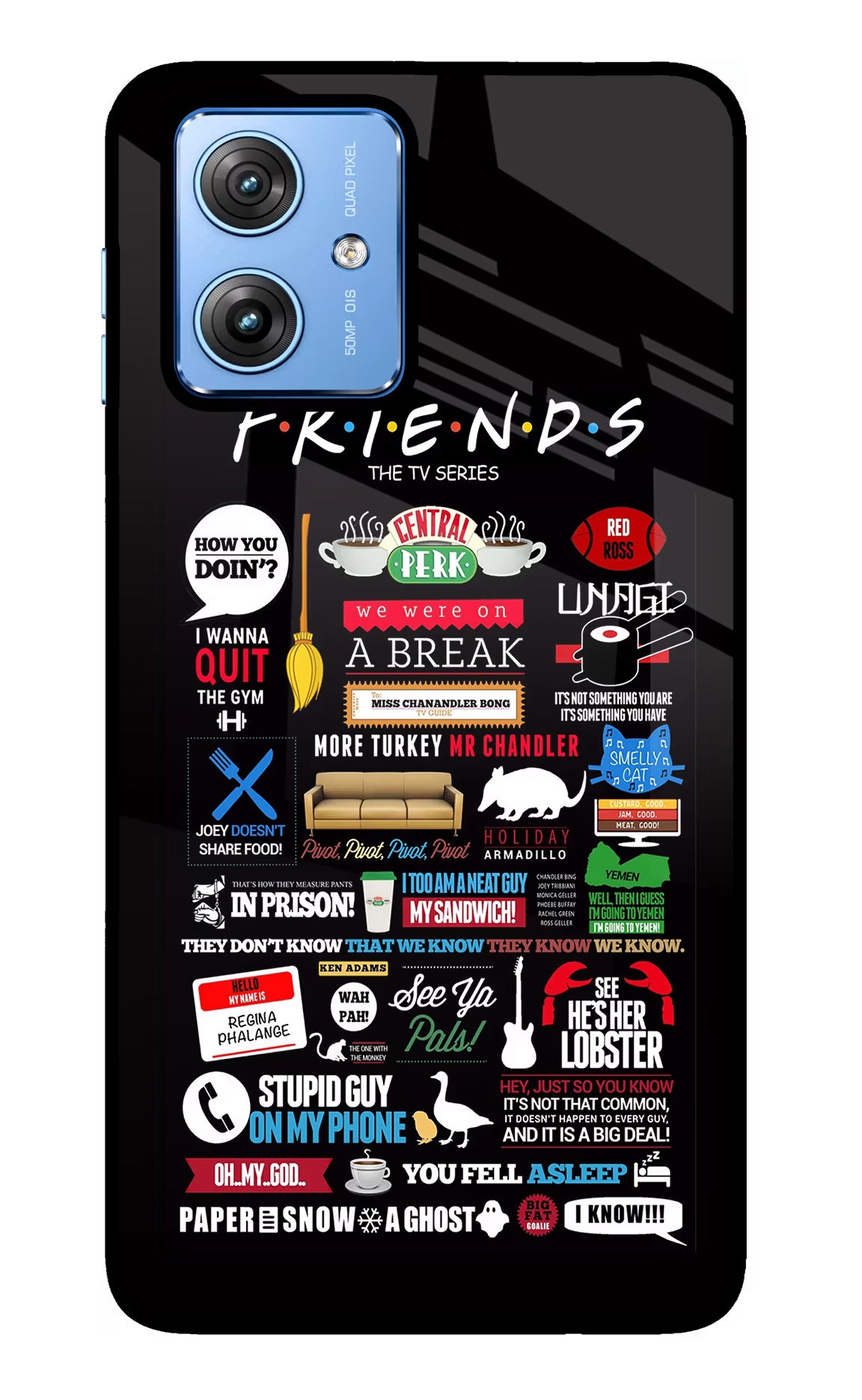 FRIENDS Moto G64 5G Glass Case Back Cover by Casekaro