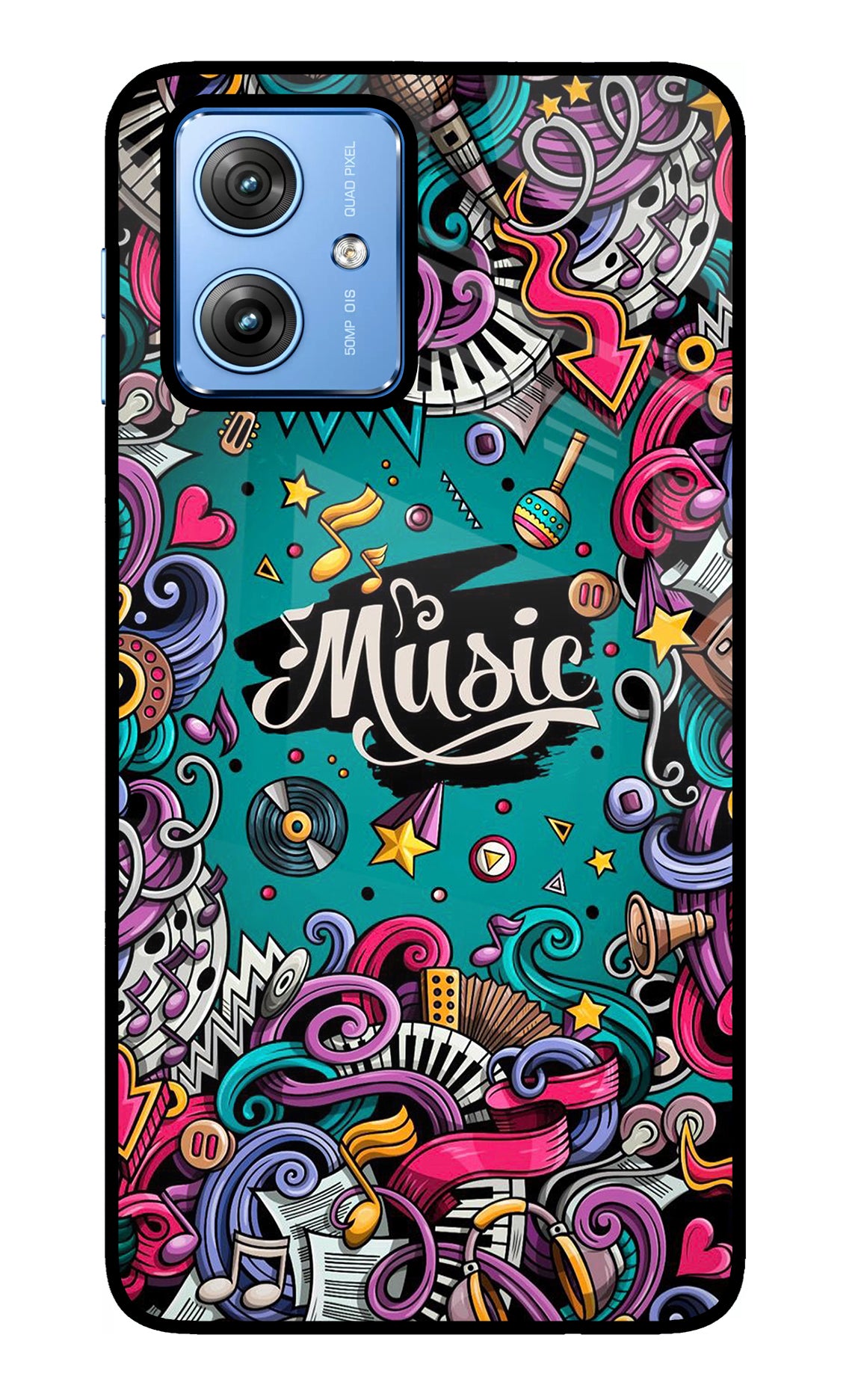 Music Graffiti Moto G64 5G Glass Case