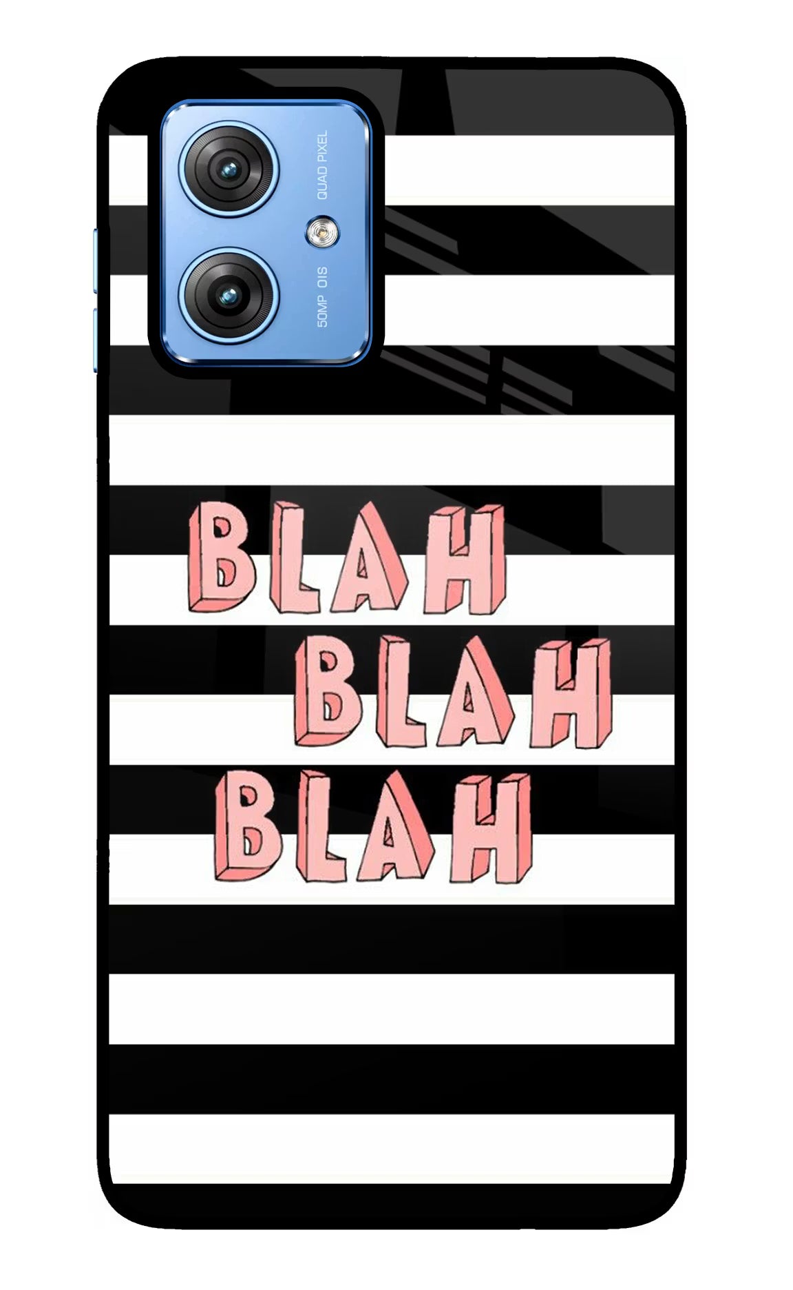 Blah Blah Blah Moto G64 5G Glass Case Back Cover by Casekaro
