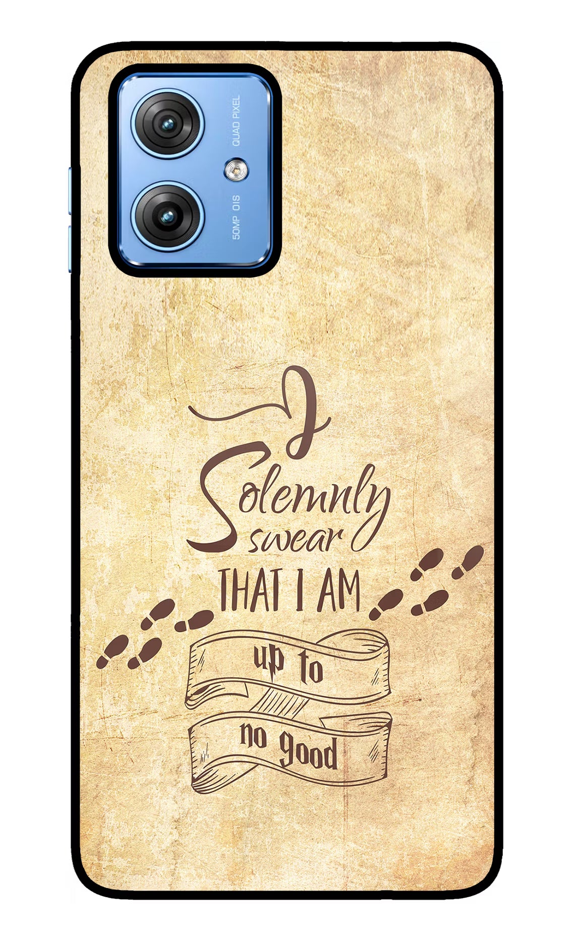 I Solemnly swear that i up to no good Moto G64 5G Glass Case Back Cover by Casekaro