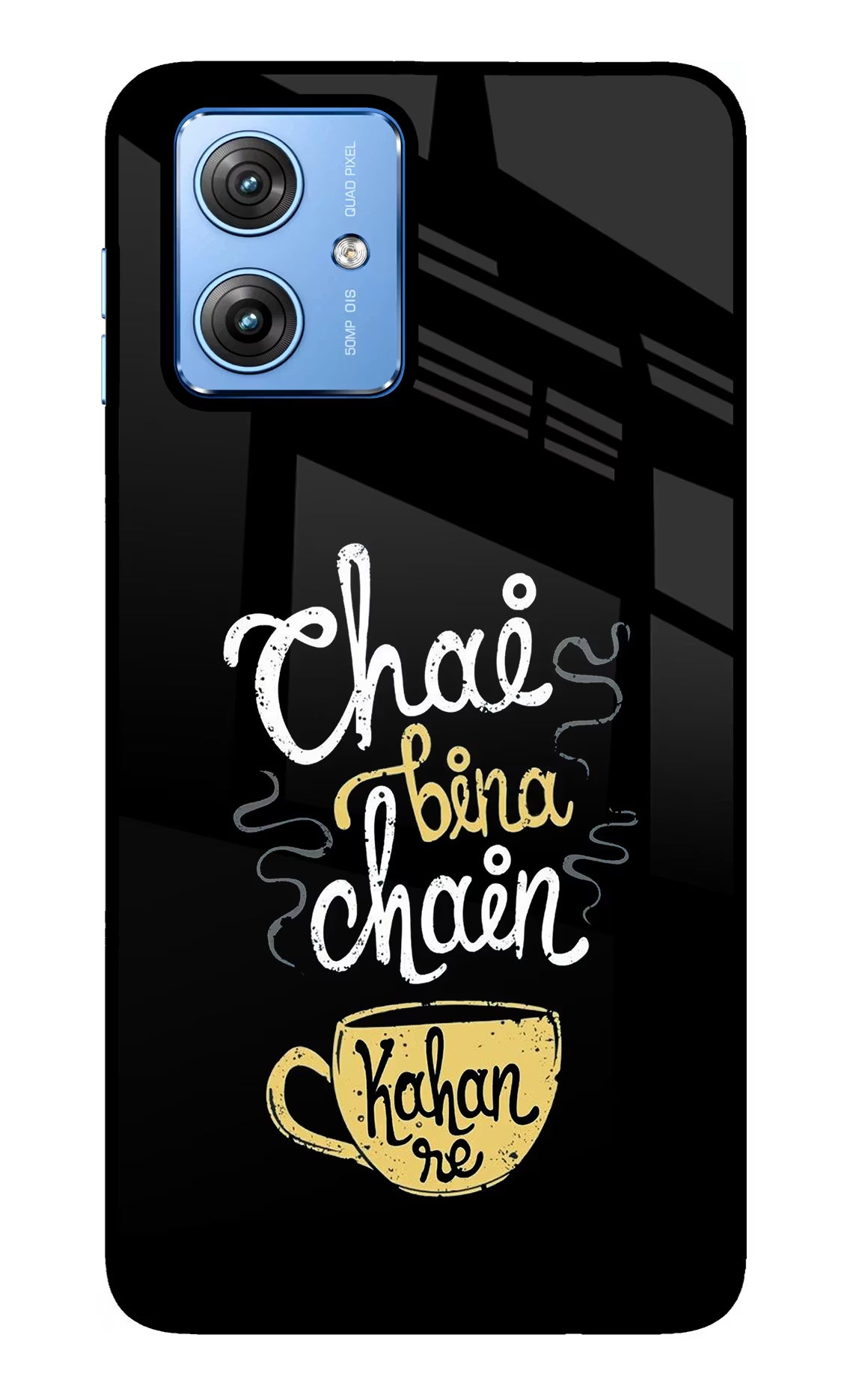 Chai Bina Chain Kaha Re Moto G64 5G Glass Case Back Cover by Casekaro