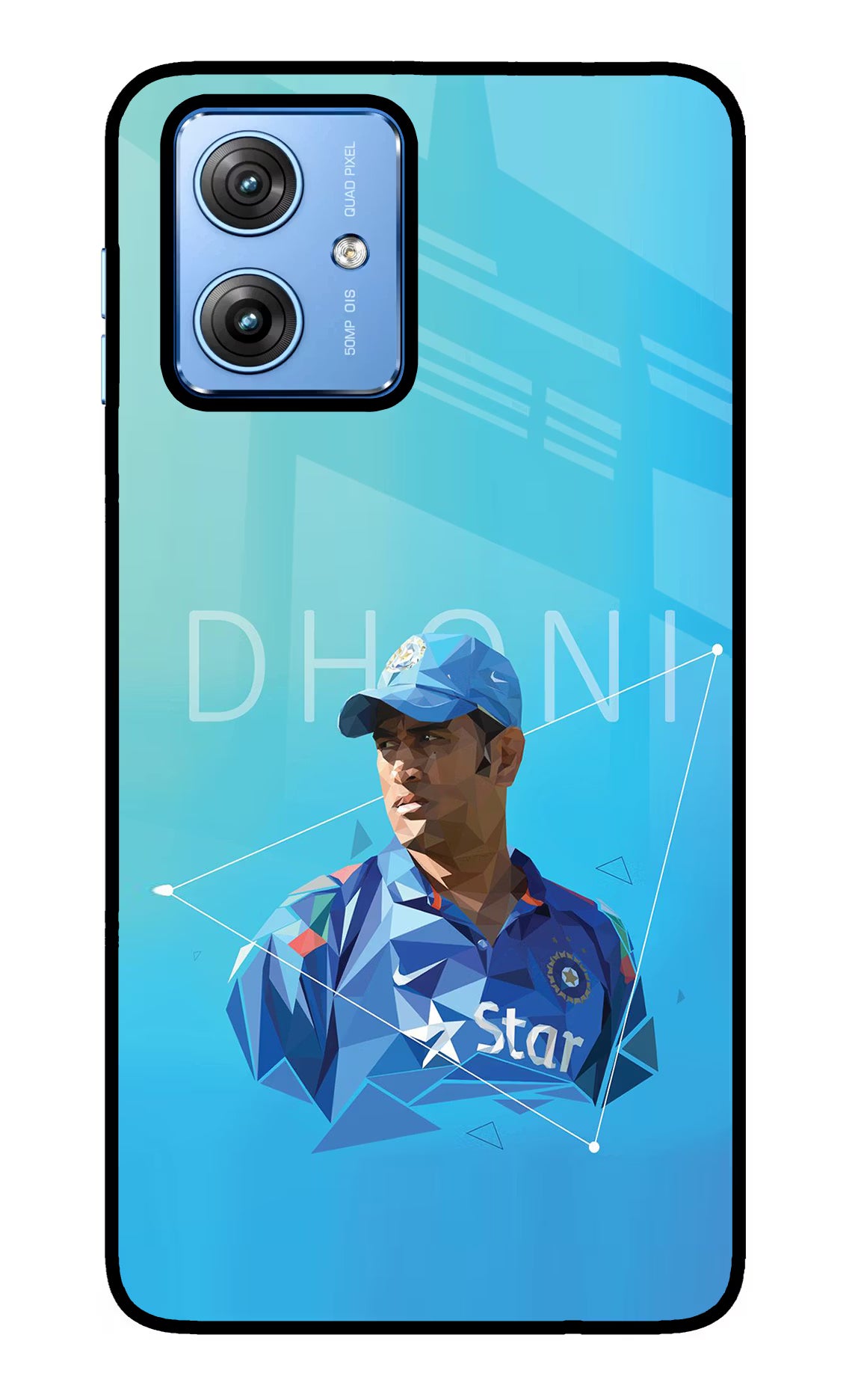 Dhoni Artwork Moto G64 5G Glass Case Back Cover by Casekaro