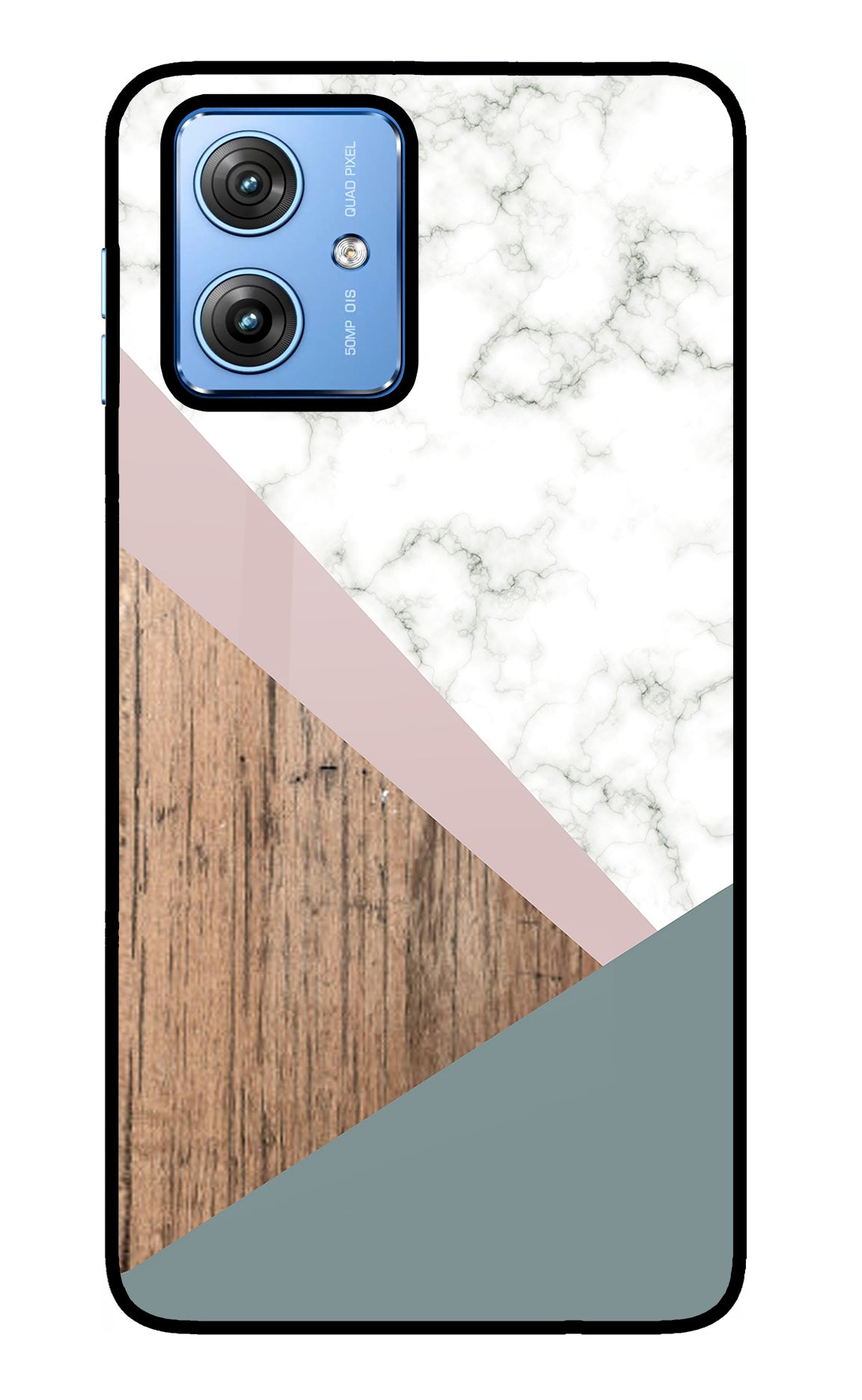 Marble wood Abstract Moto G64 5G Glass Case