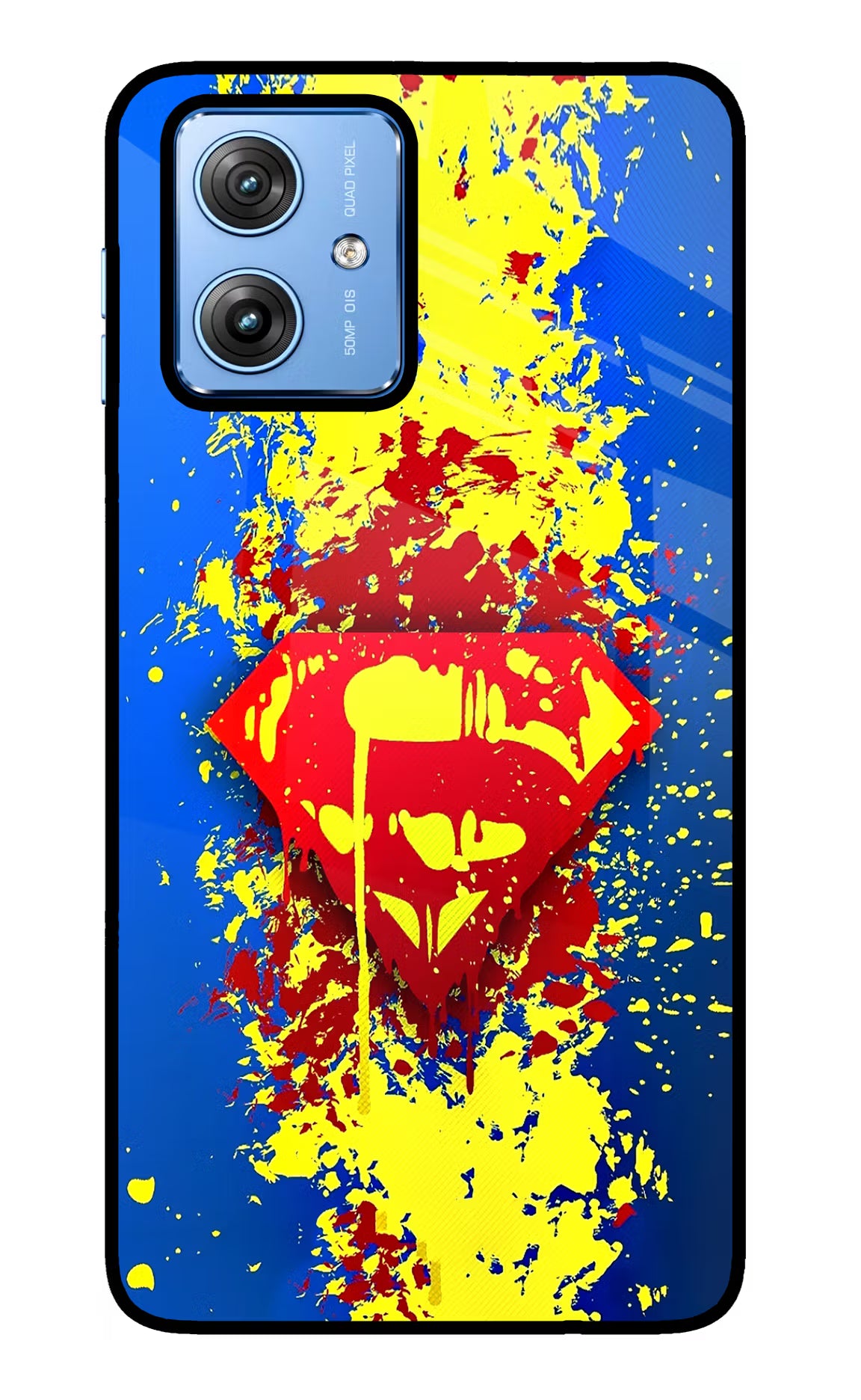 Superman logo Moto G64 5G Glass Case Back Cover by Casekaro