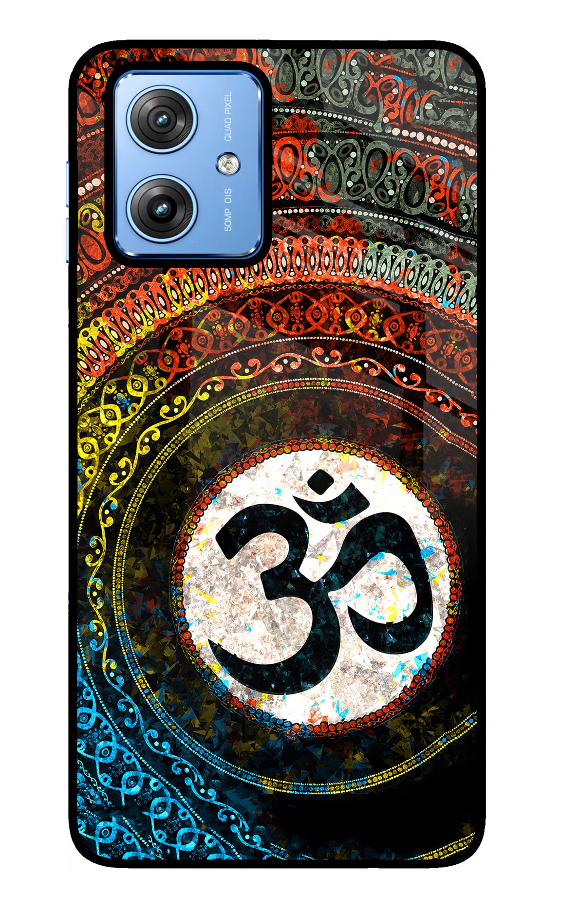 Om Cultural Moto G64 5G Glass Case Back Cover by Casekaro