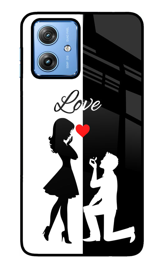 Love Propose Black And White Moto G64 5G Glass Case