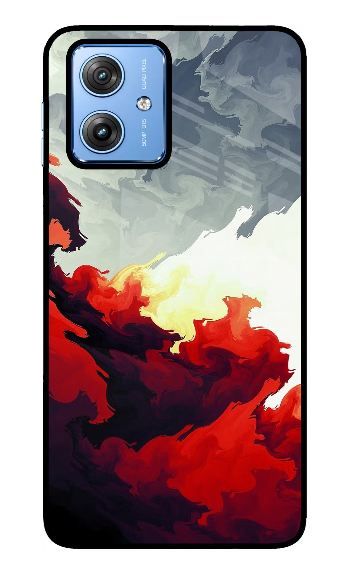 Fire Cloud Moto G64 5G Glass Case Back Cover by Casekaro