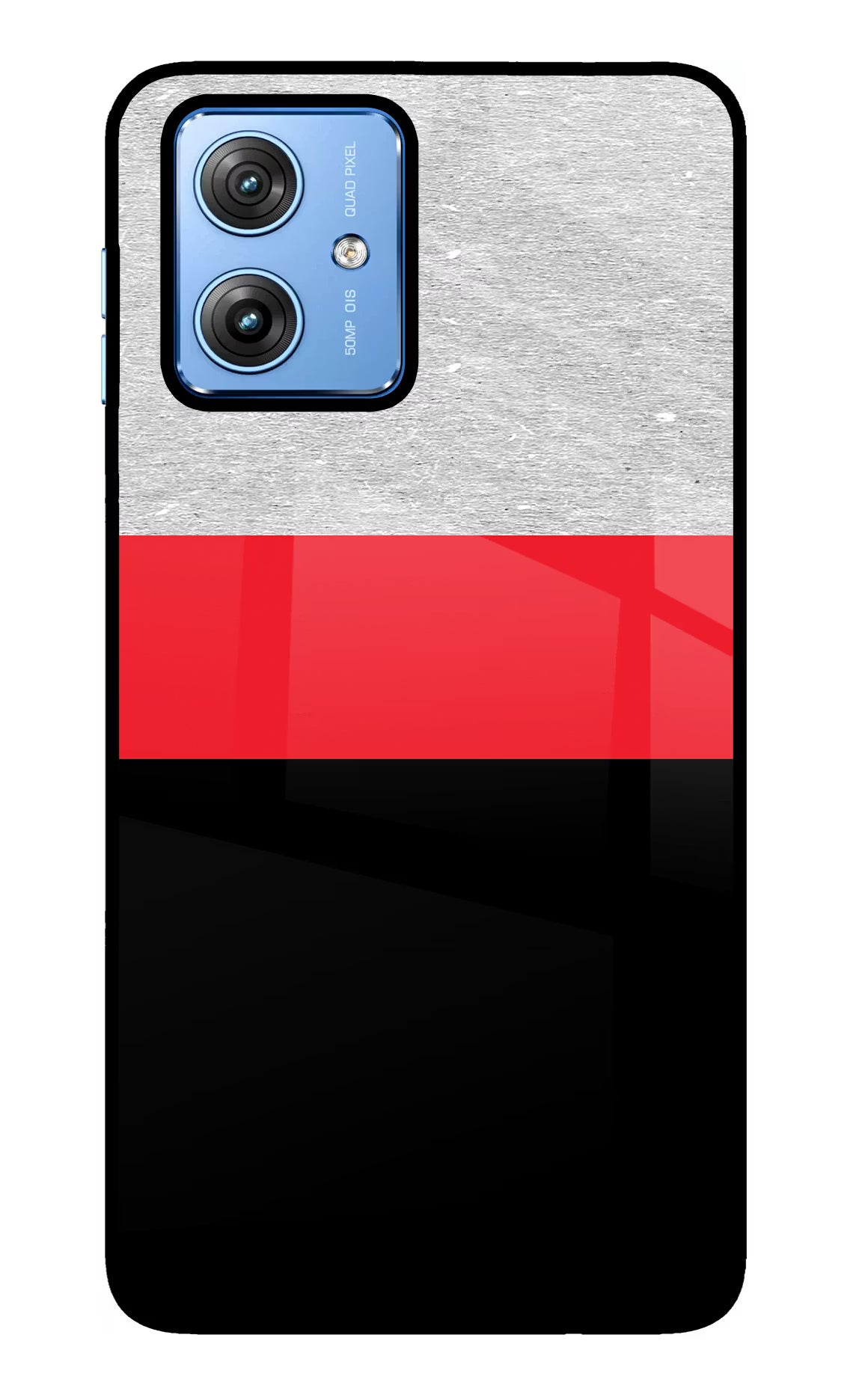 Tri Color Pattern Moto G64 5G Glass Case Back Cover by Casekaro