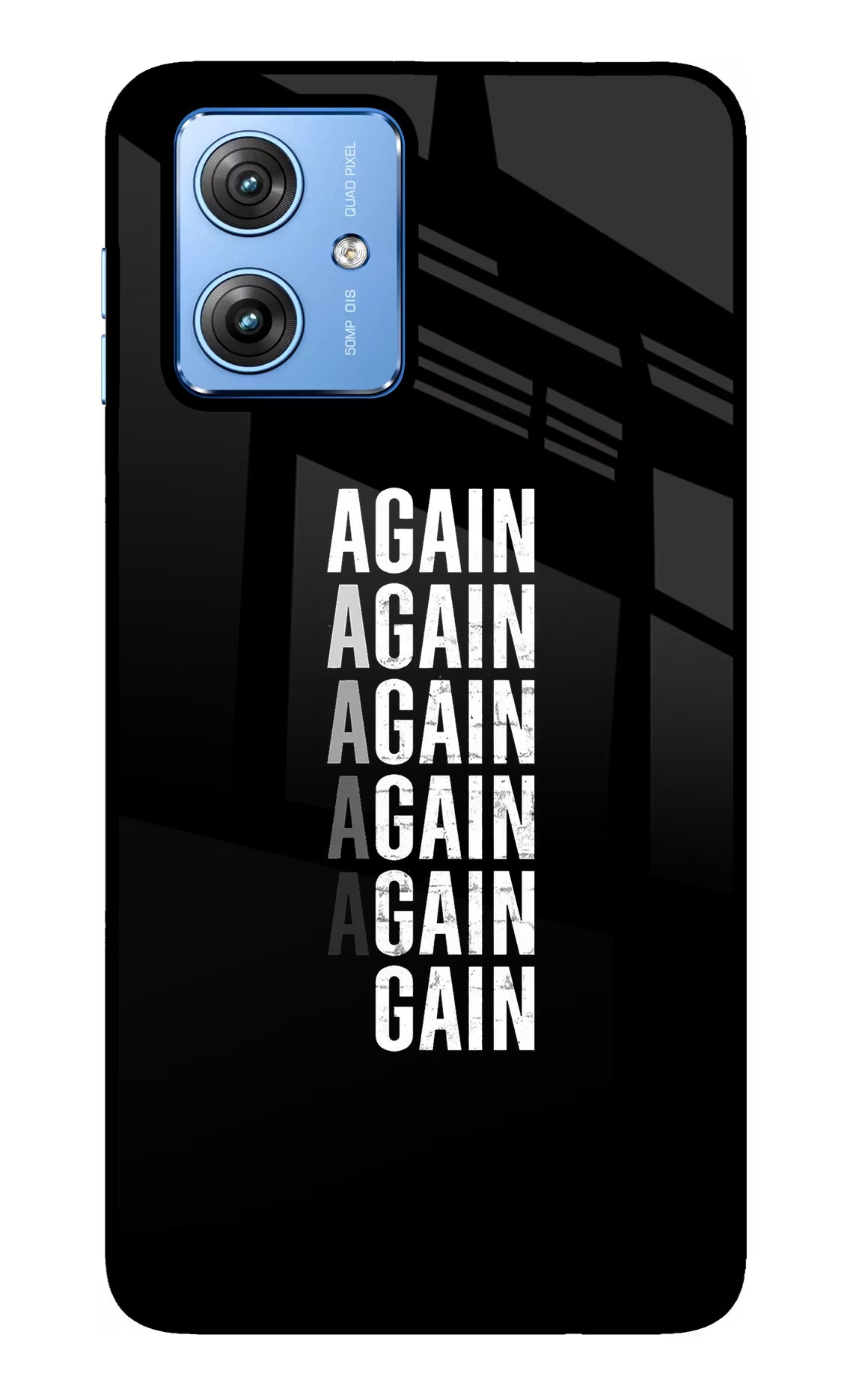 Again Again Gain Moto G64 5G Glass Case Back Cover by Casekaro