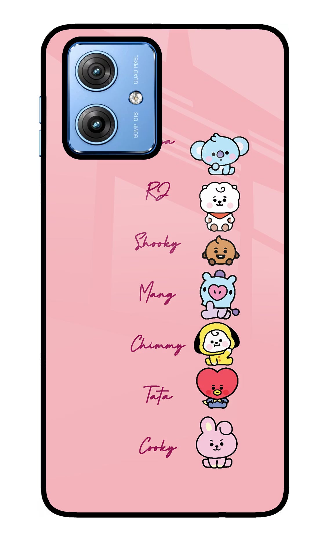 BTS names Moto G64 5G Glass Case Back Cover by Casekaro