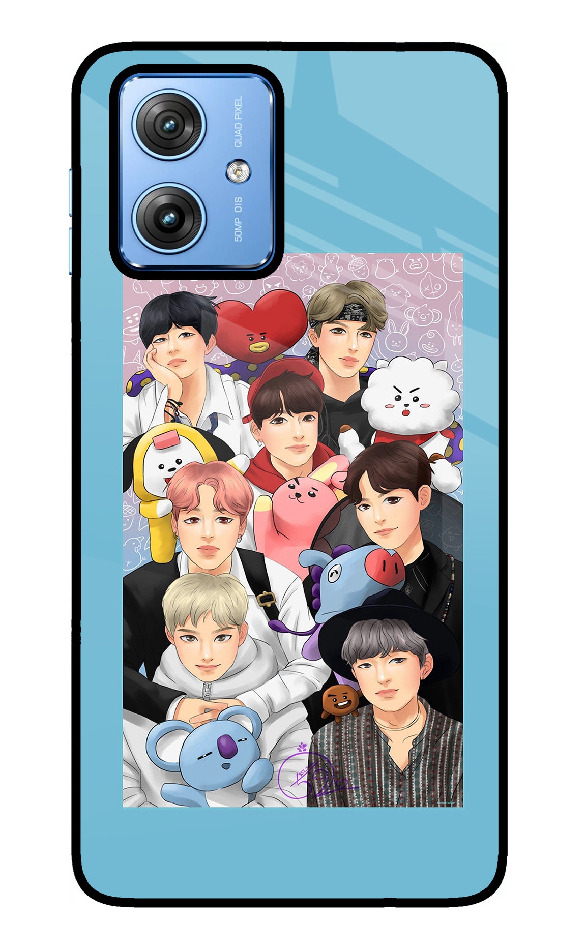 BTS with animals Moto G64 5G Glass Case