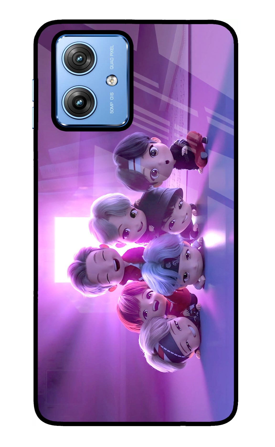 BTS Chibi Moto G64 5G Glass Case