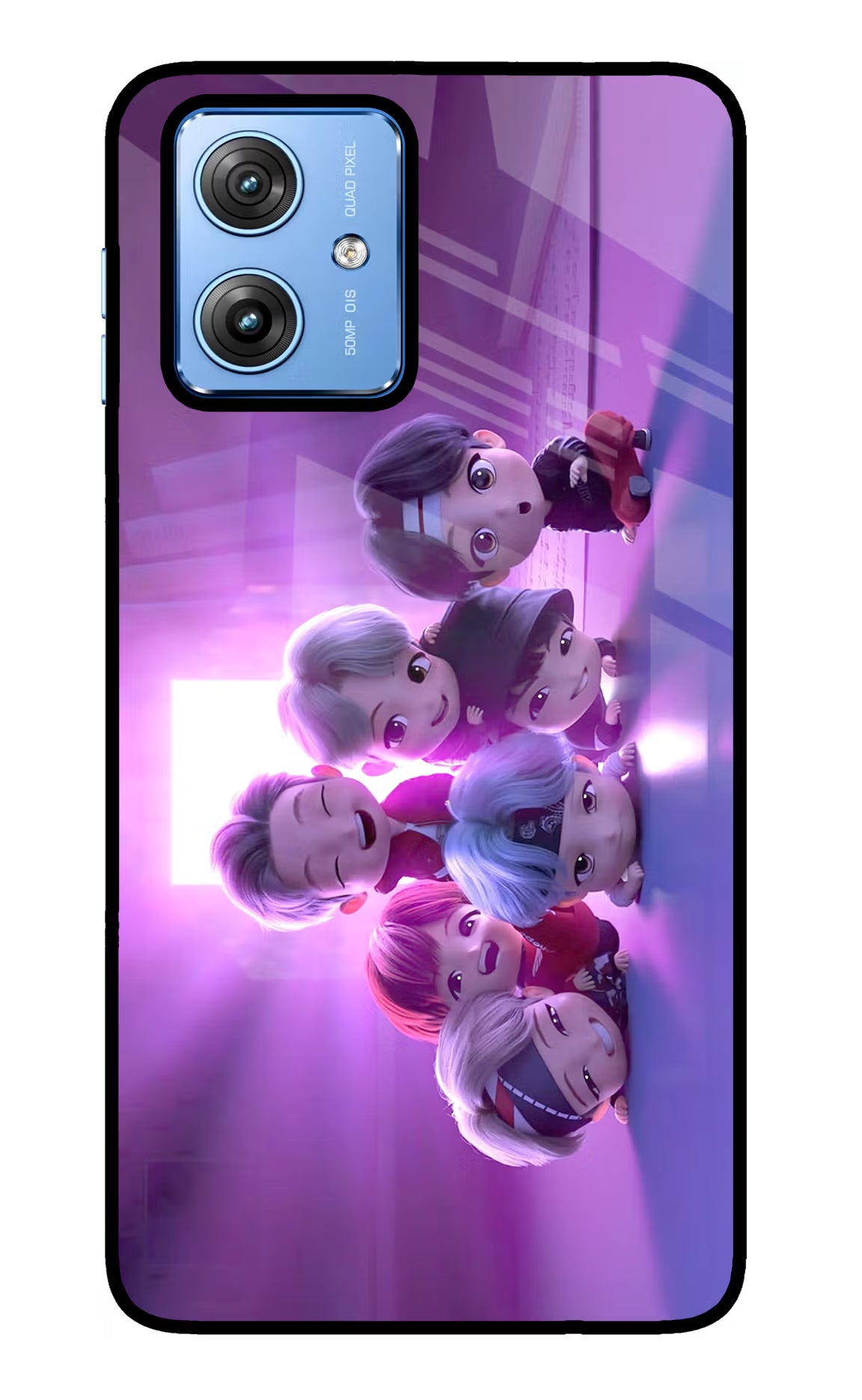 BTS Chibi Moto G64 5G Glass Case Back Cover by Casekaro