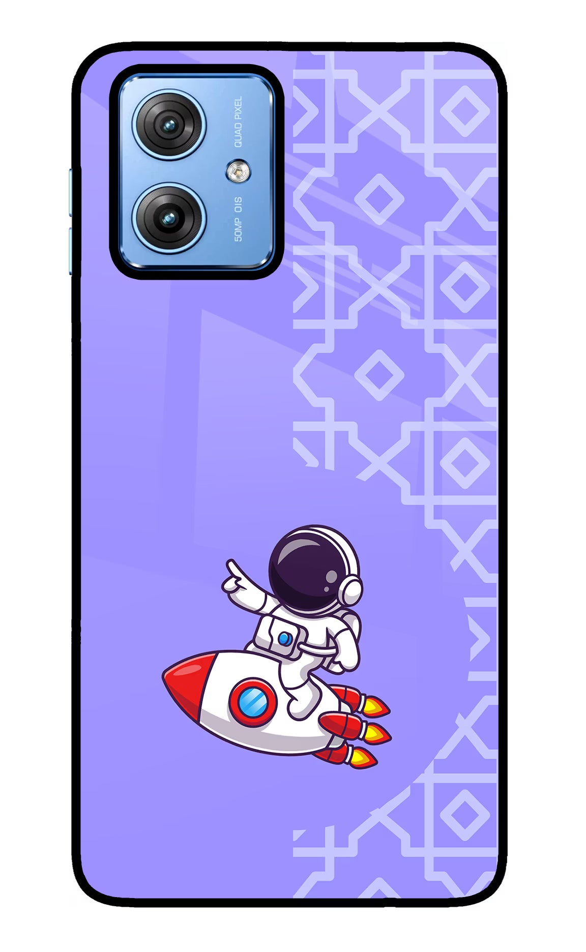 Cute Astronaut Moto G64 5G Glass Case Back Cover by Casekaro