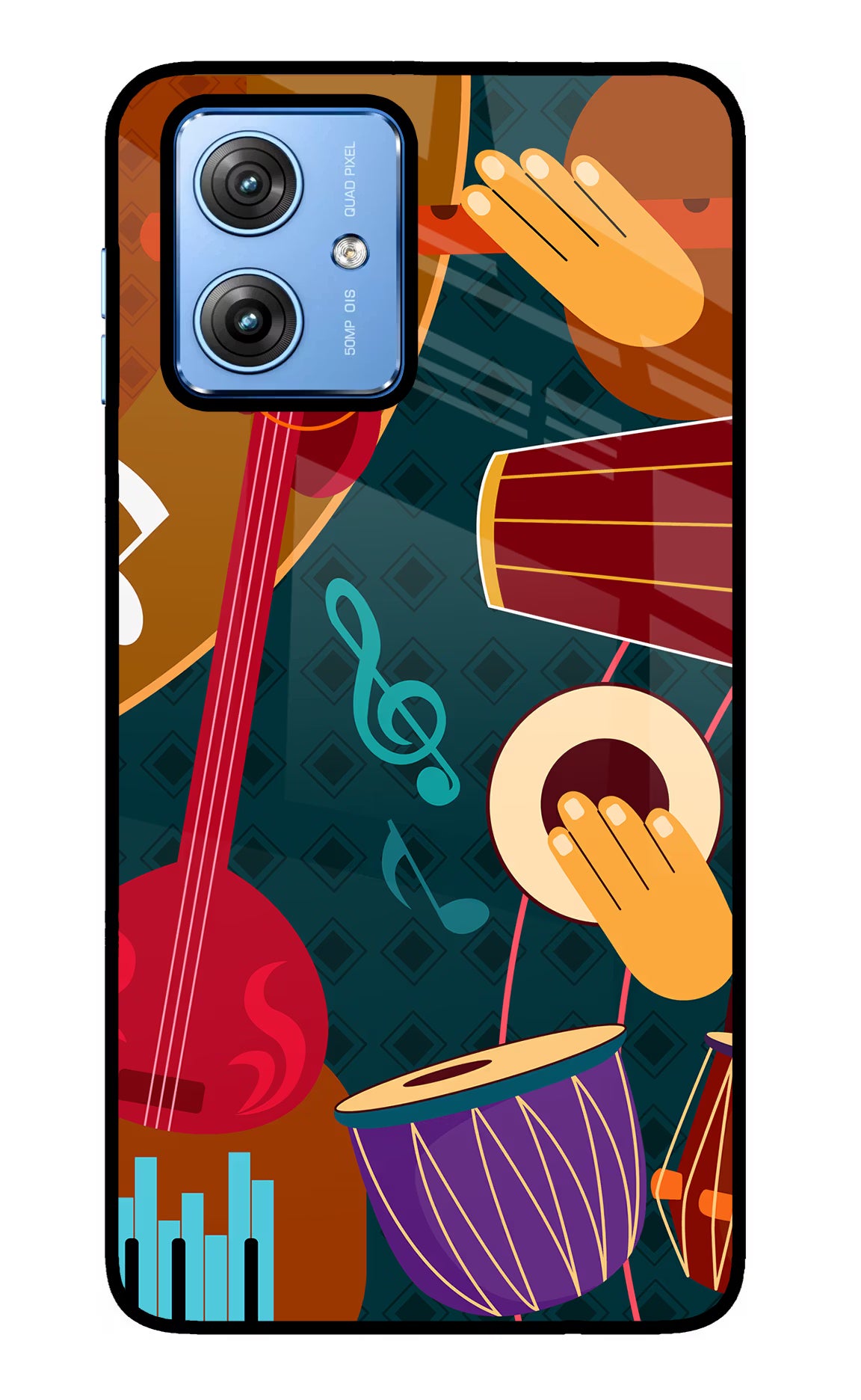 Music Instrument Moto G64 5G Glass Case Back Cover by Casekaro