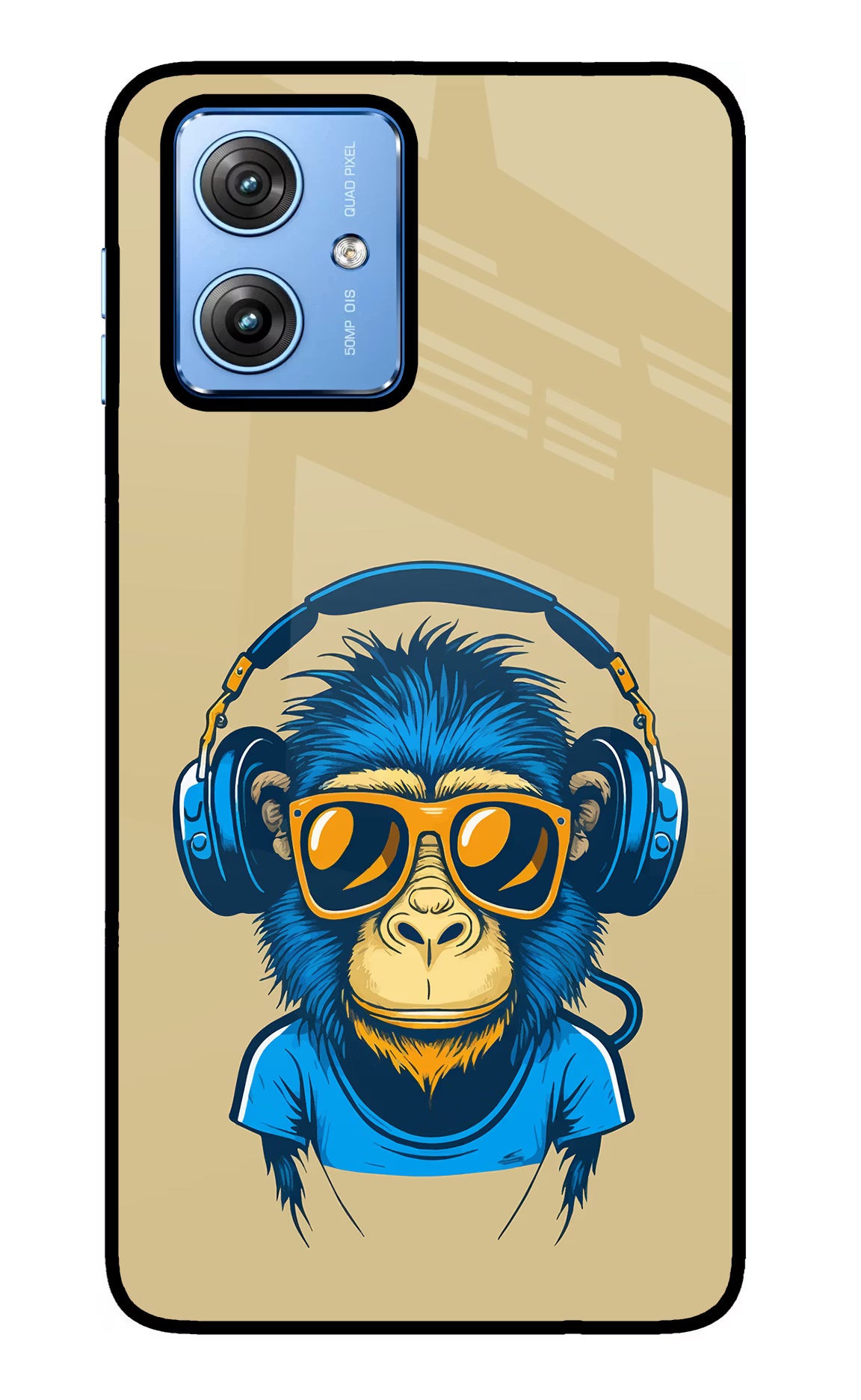Monkey Headphone Moto G64 5G Glass Case Back Cover by Casekaro