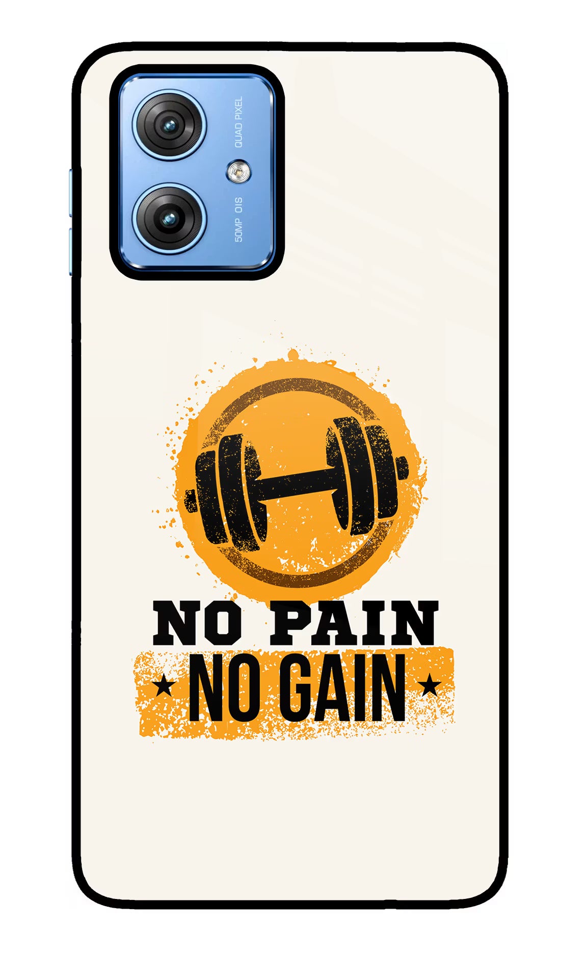 No Pain No Gain Moto G64 5G Glass Case Back Cover by Casekaro