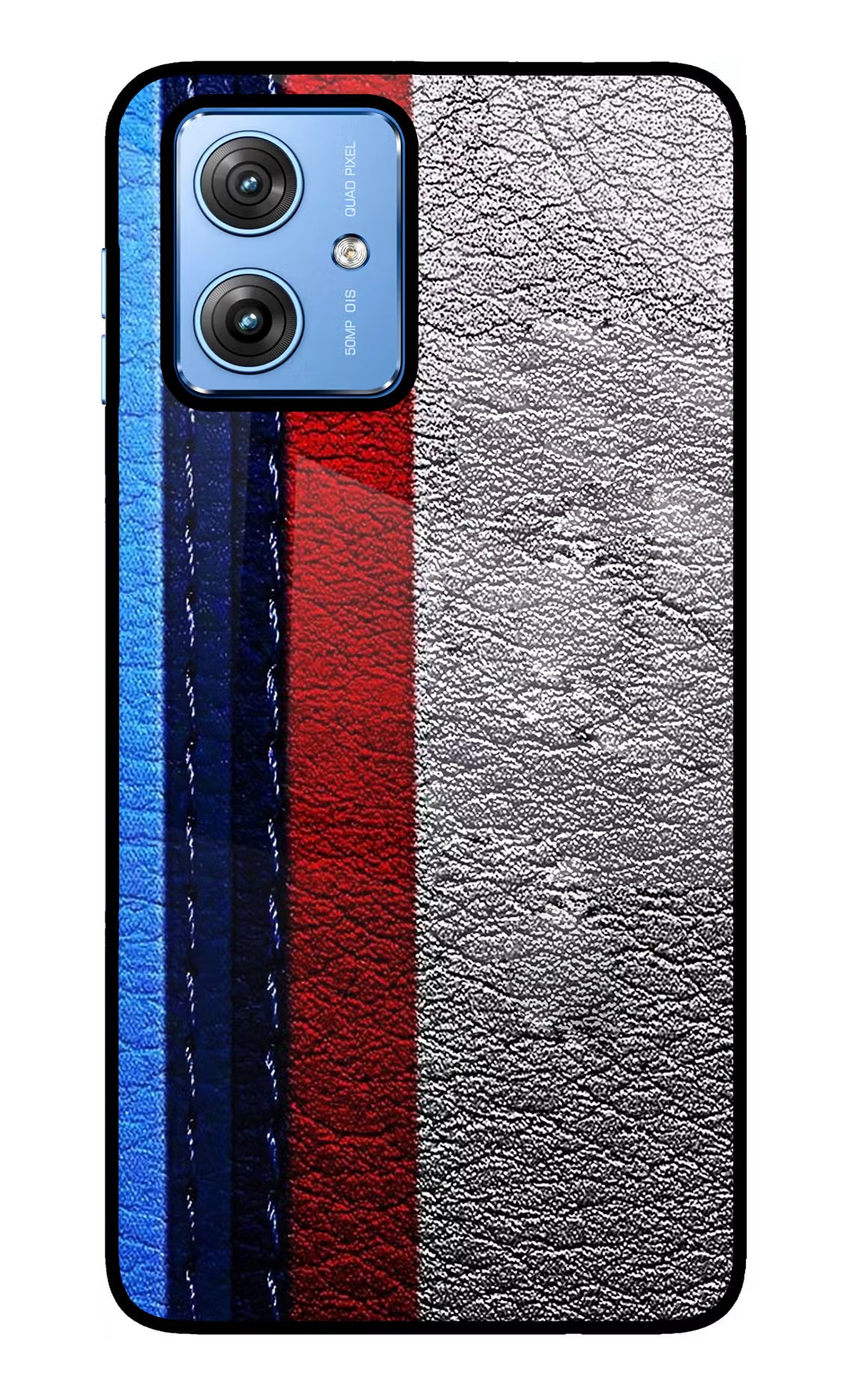 BMW Stripes Moto G64 5G Glass Case Back Cover by Casekaro