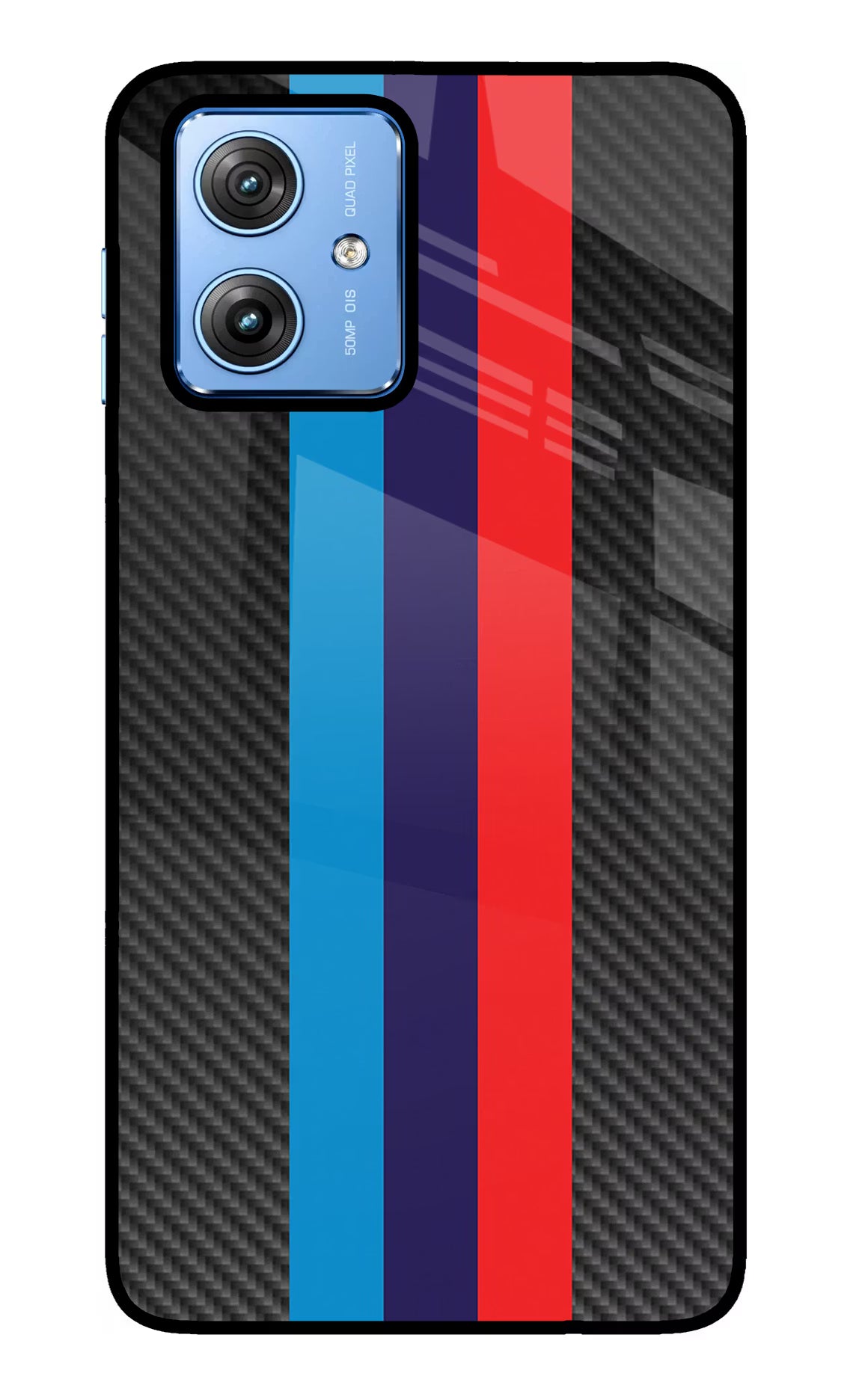 BMW Stripes Pattern Moto G64 5G Glass Case Back Cover by Casekaro