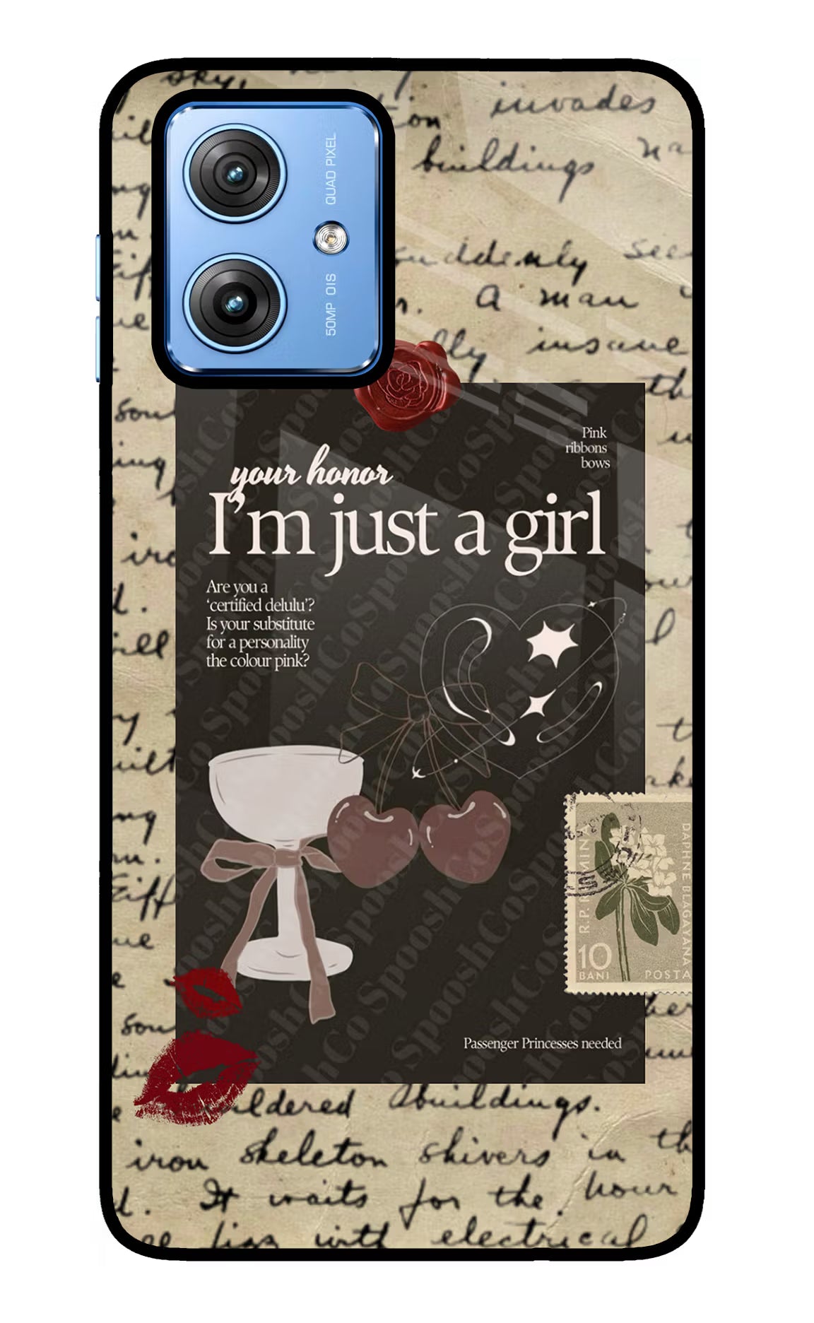 I am just a girl Moto G64 5G Glass Case Back Cover by Casekaro