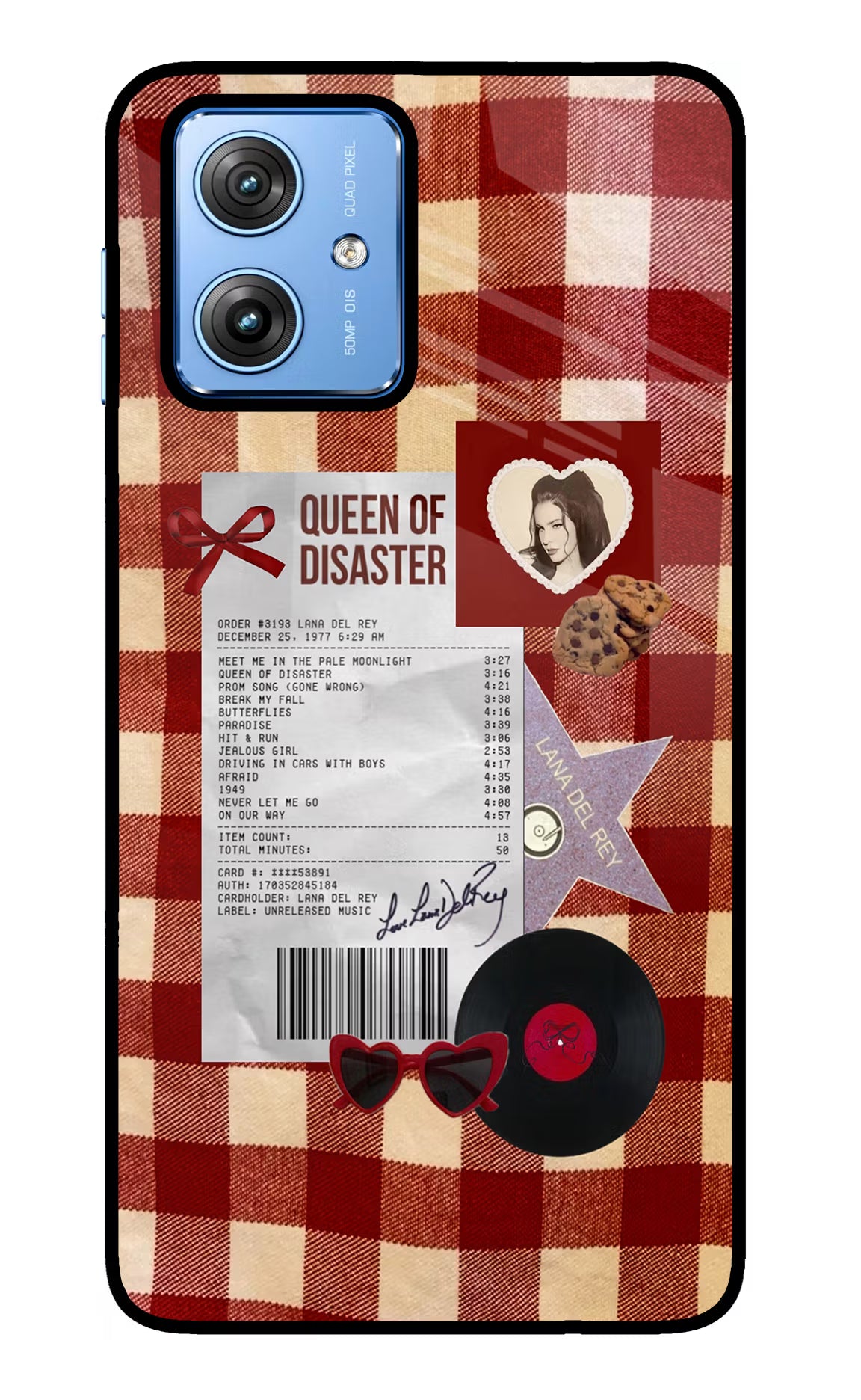 Queen of Disaster Moto G64 5G Glass Case Back Cover by Casekaro