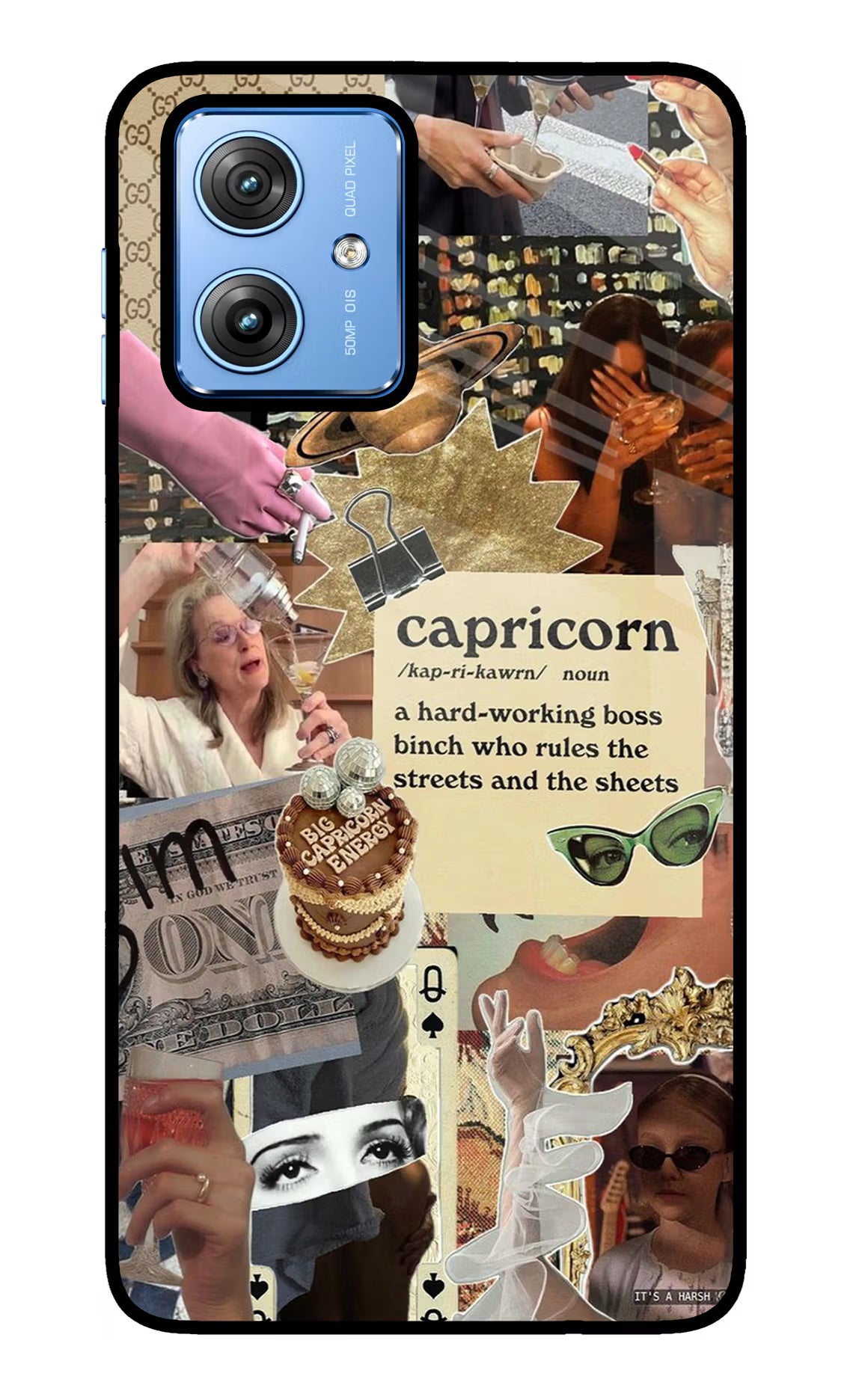 Capricorn Zodiac Moto G64 5G Glass Case