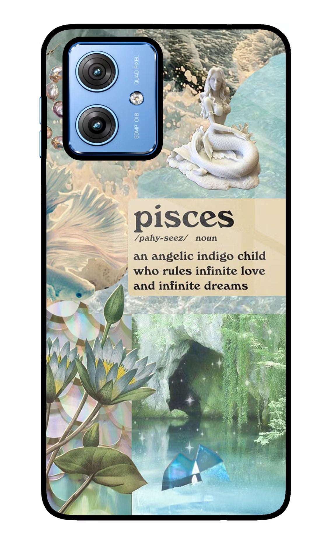 Pisces Zodiac Moto G64 5G Glass Case Back Cover by Casekaro