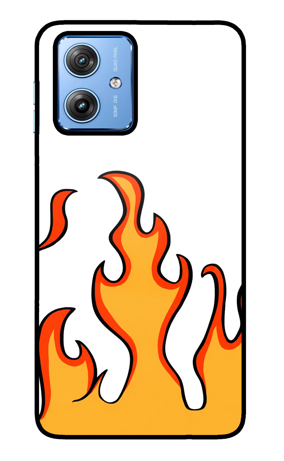 Fired Up – White Moto G64 5G Glass Case