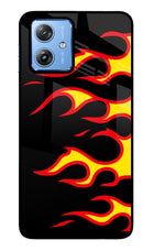 Side Sweep Flames Moto G64 5G Glass Case