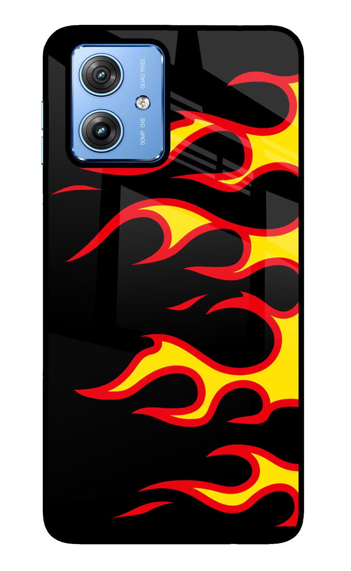 Side Sweep Flames Moto G64 5G Glass Case