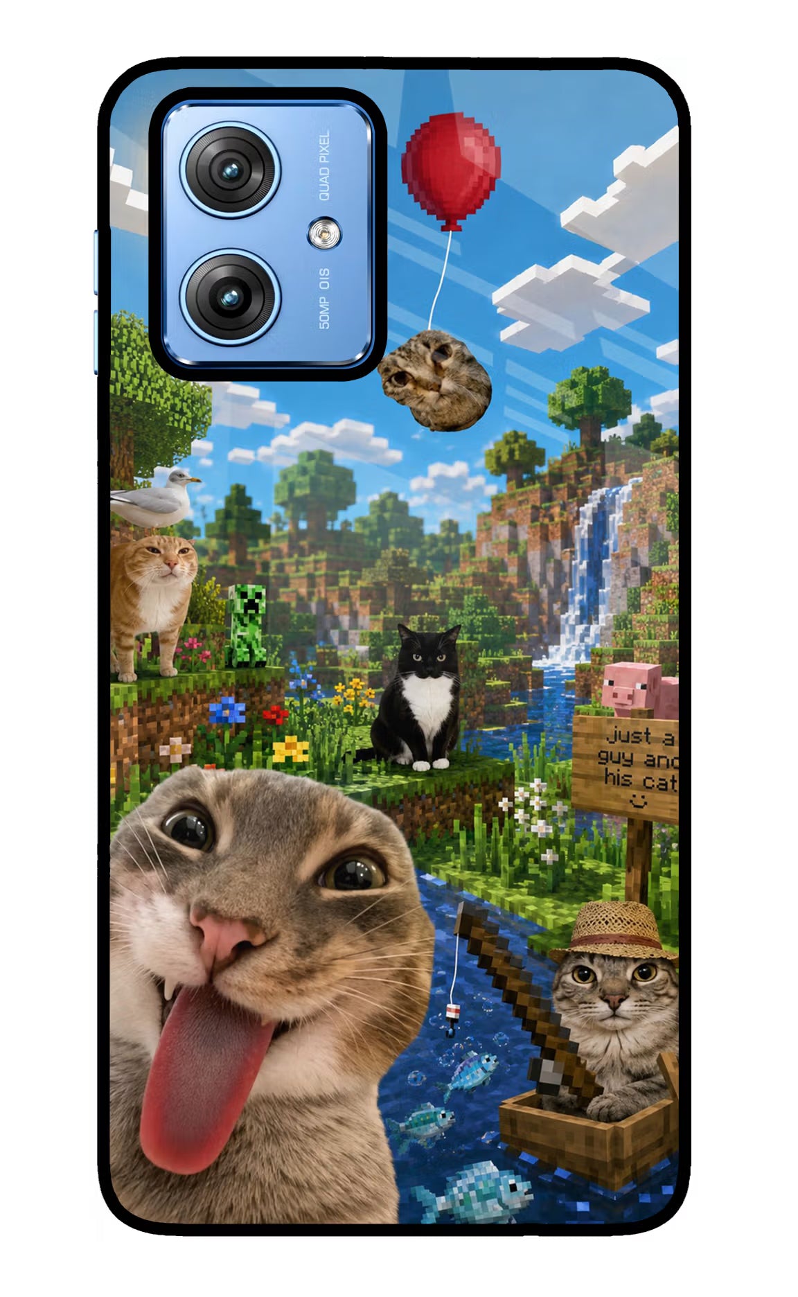 Minecraft Cat Chaos Moto G64 5G Glass Case