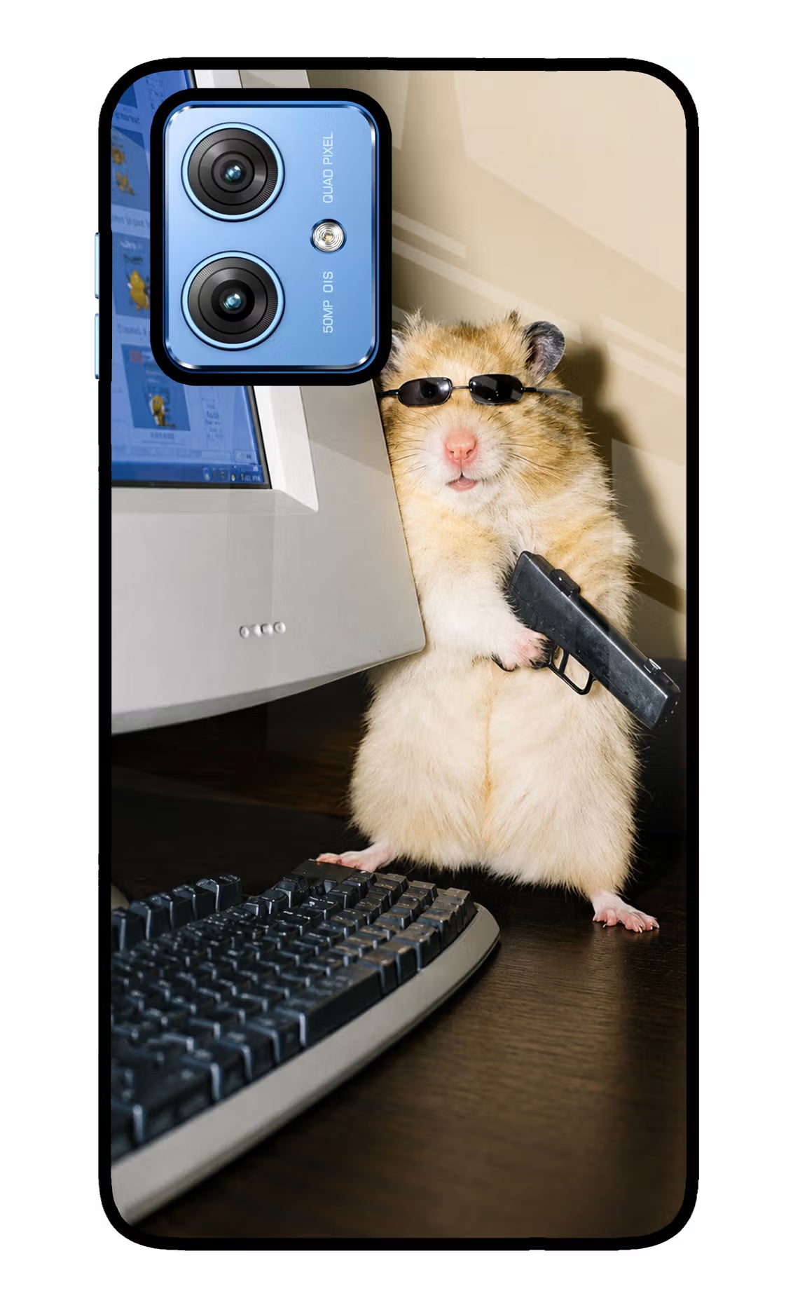 Hacker Hamster Moto G64 5G Glass Case