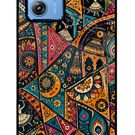 Folk Print Moto G64 5G Glass Case