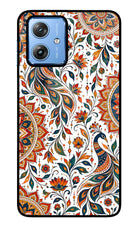 White Mayura Moto G64 5G Glass Case