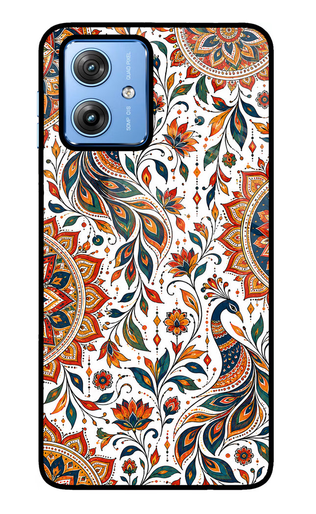 White Mayura Moto G64 5G Glass Case