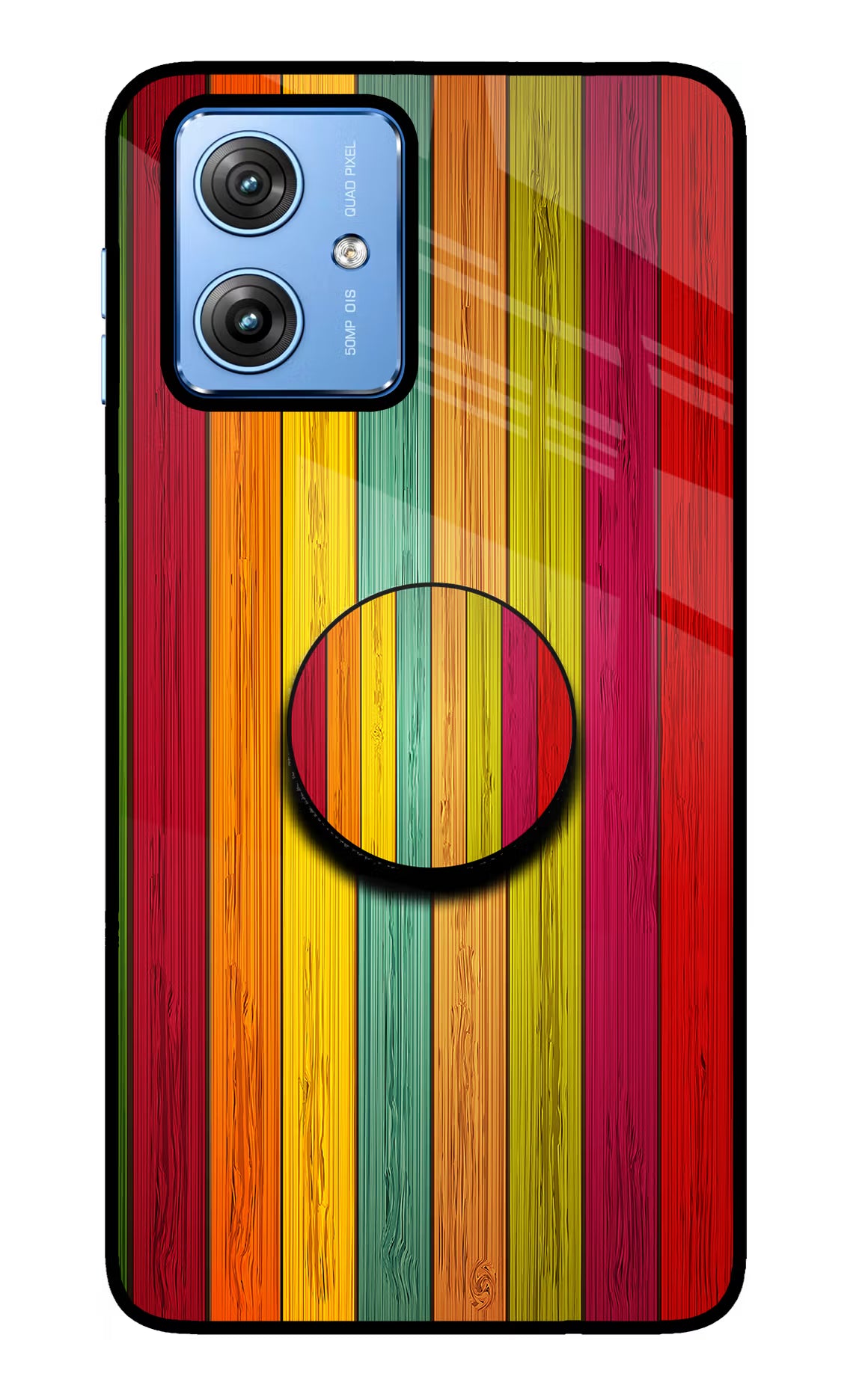 Multicolor Wooden Moto G64 5G Pop Case by Casekaro