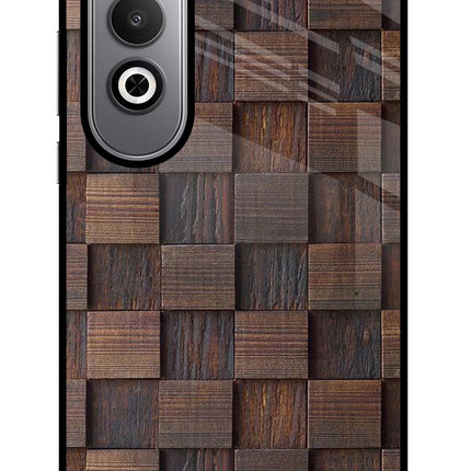 Wooden Cube Design Oneplus Nord CE4 Glass Case Back Cover by Casekaro