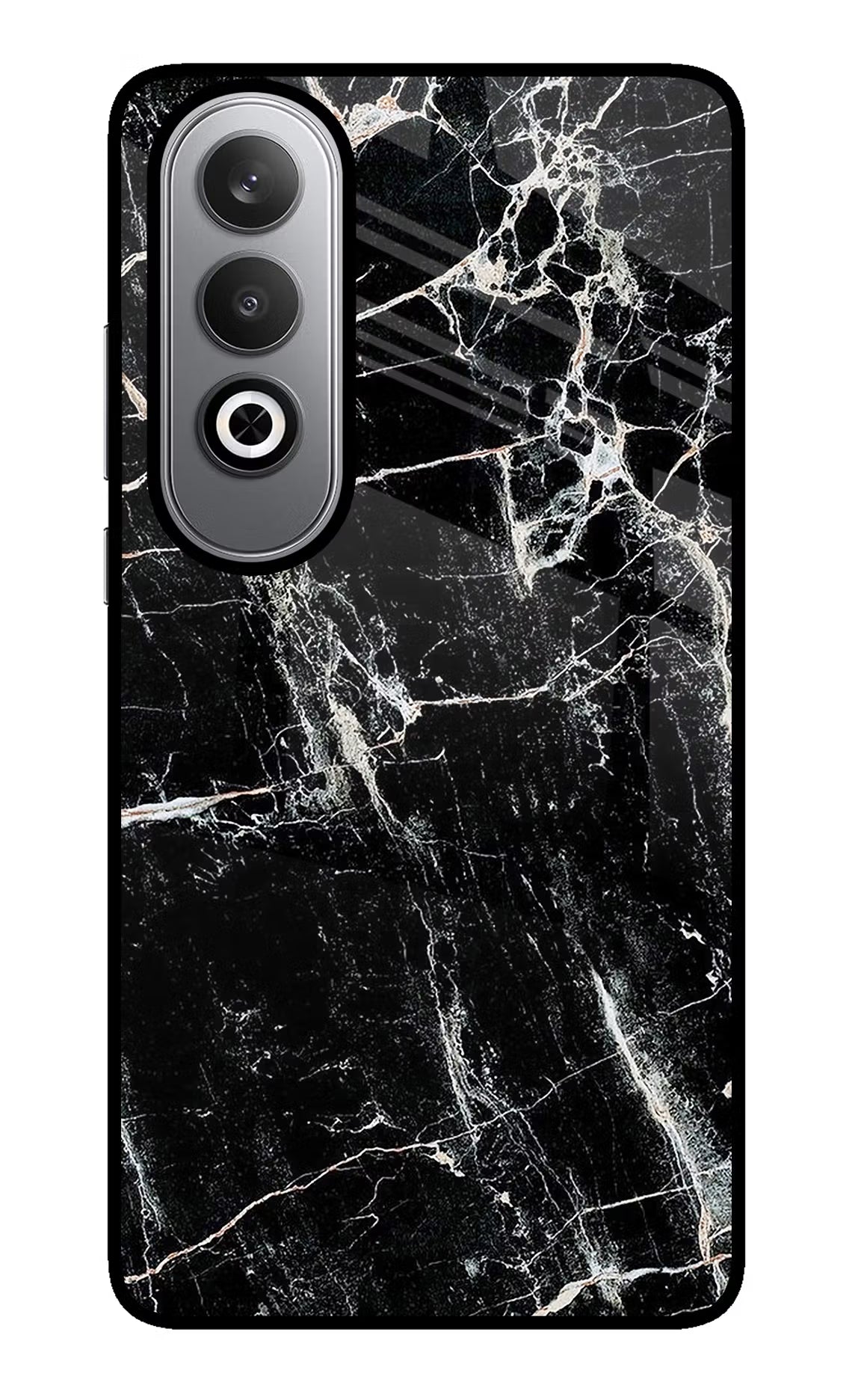 Black Marble Texture Oneplus Nord CE4 Glass Case Back Cover by Casekaro