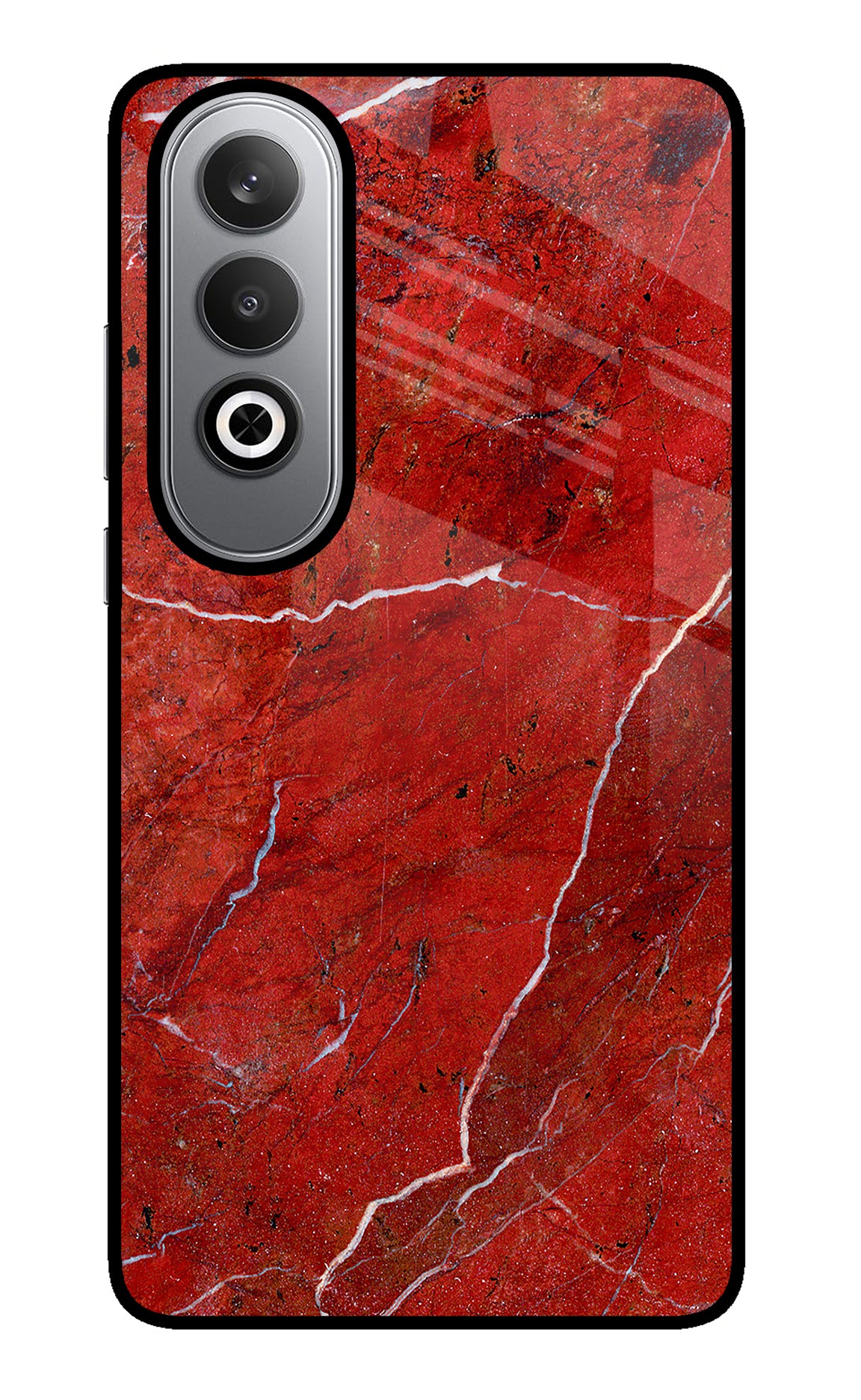 Red Marble Design Oneplus Nord CE4 Glass Case