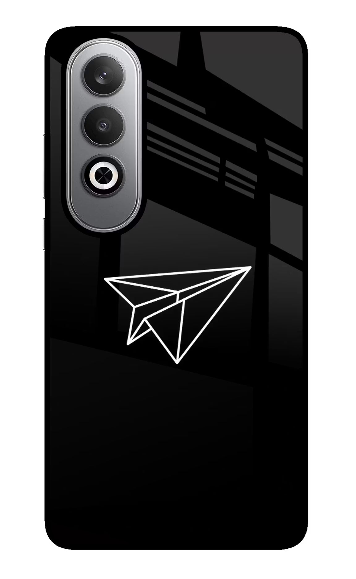 Paper Plane White Oneplus Nord CE4 Glass Case Back Cover by Casekaro