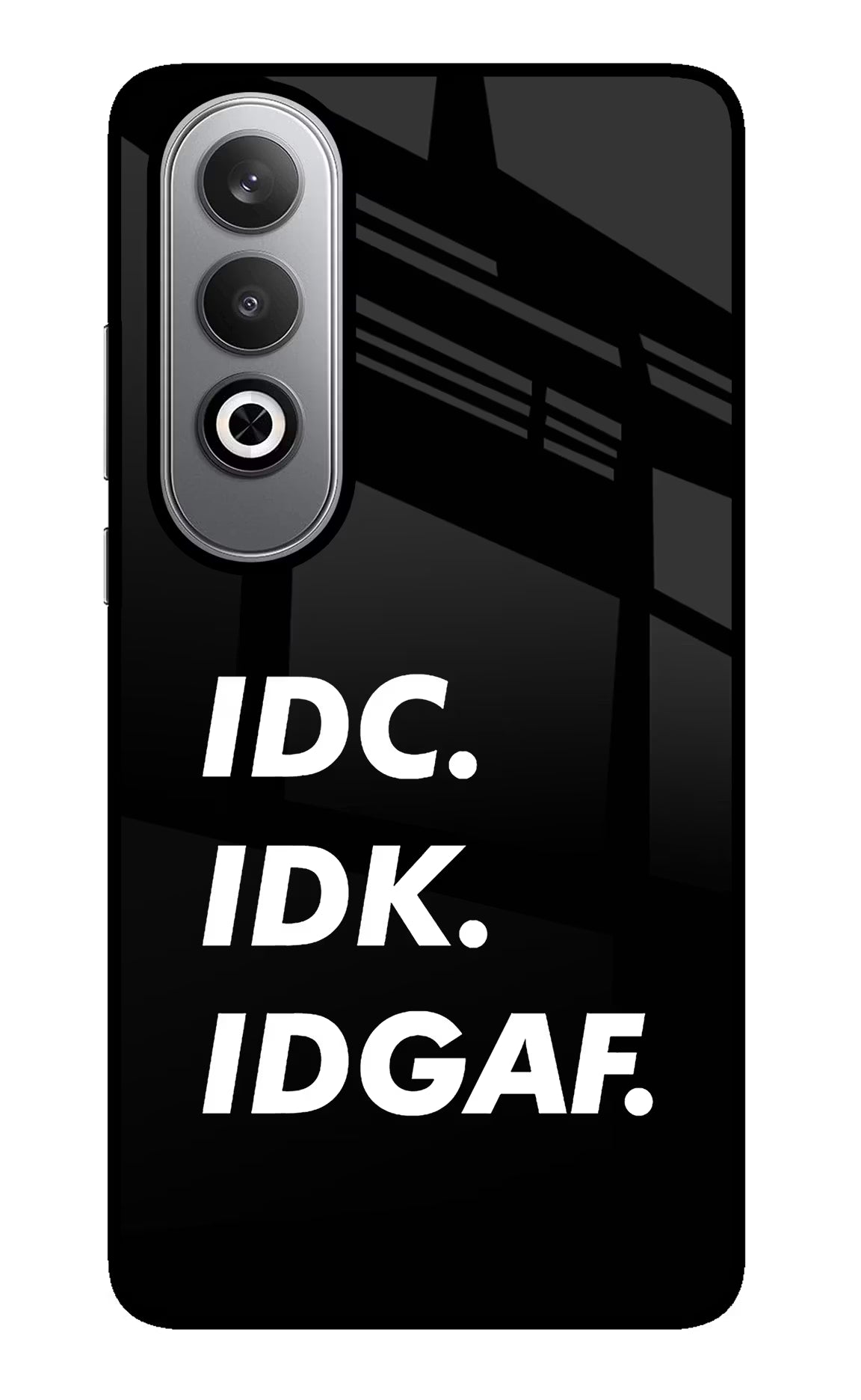 Idc Idk Idgaf Oneplus Nord CE4 Glass Case Back Cover by Casekaro