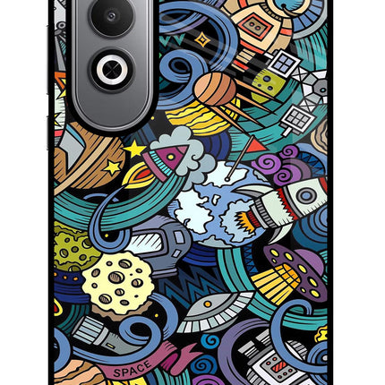 Space Abstract Oneplus Nord CE4 Glass Case Back Cover by Casekaro